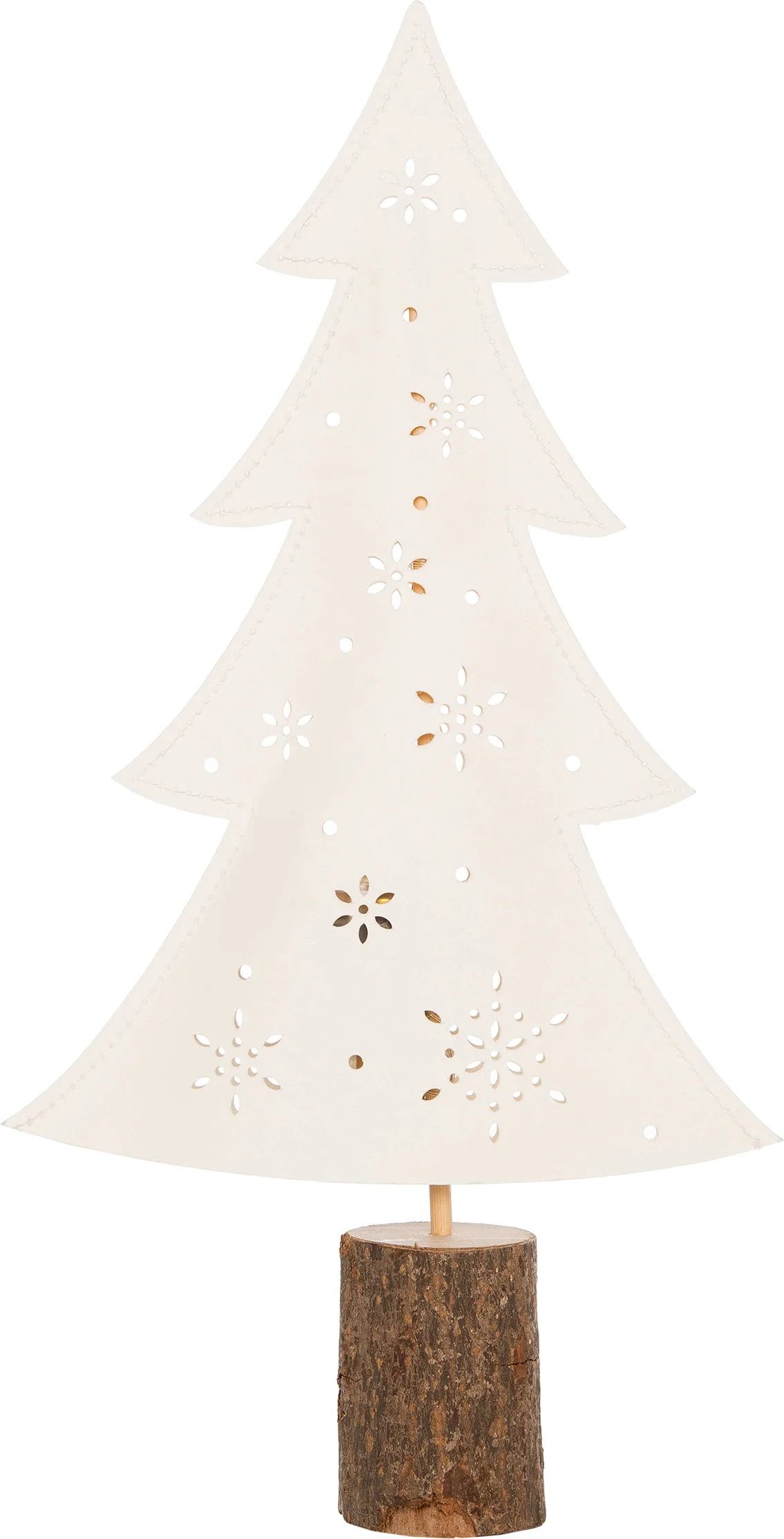 Decoratieboom wit met 10 lampjes warm wit H 41 cm