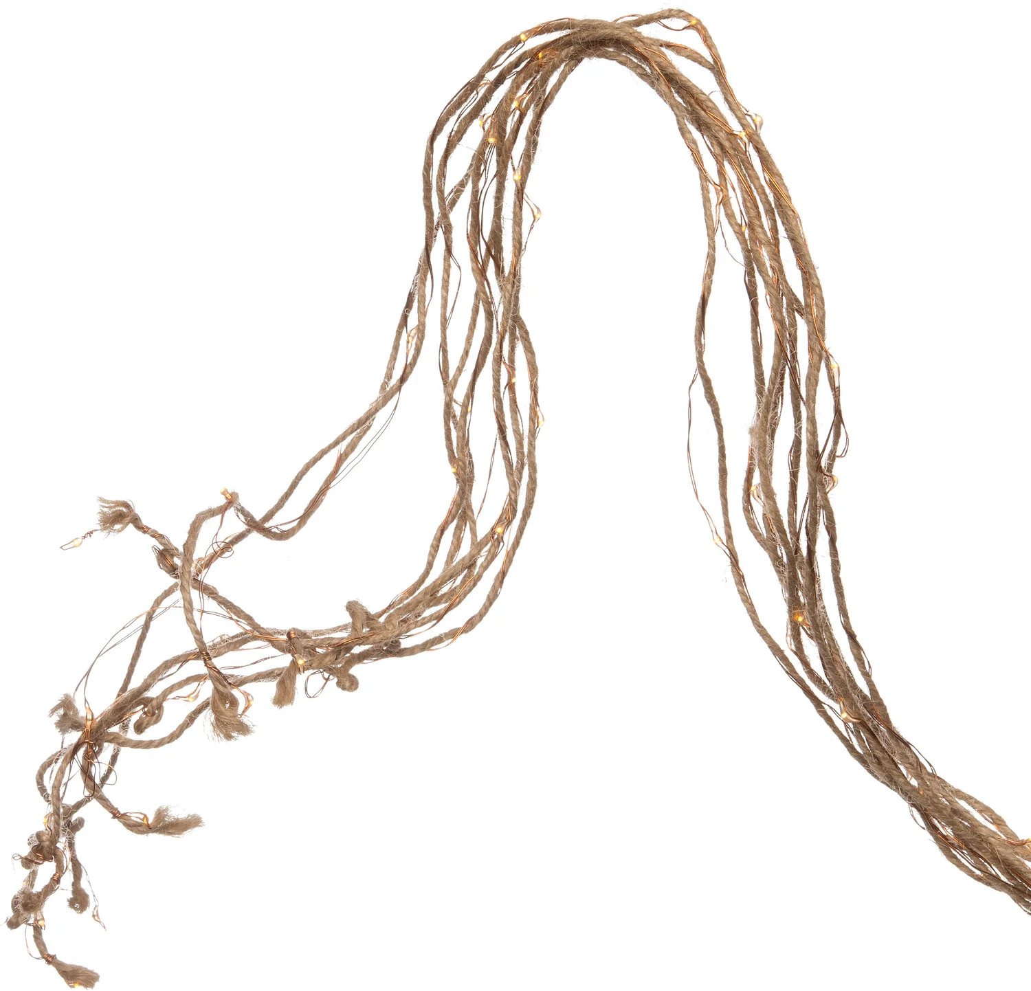 Anna's Collection ascadeverlichting jute met 160 lampjes extra warm 8 x 2 m