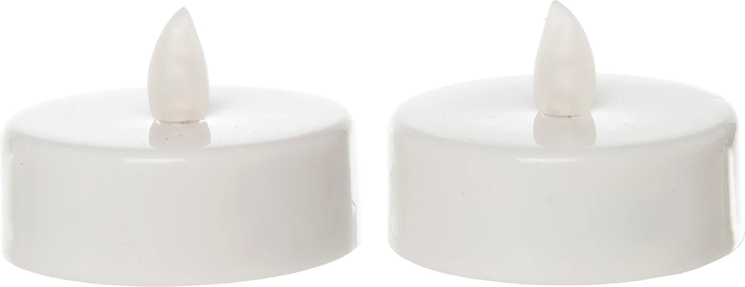 Anna's Collection LED waxinelicht met timer wit D 6 H 4,5 cm 2 stuks