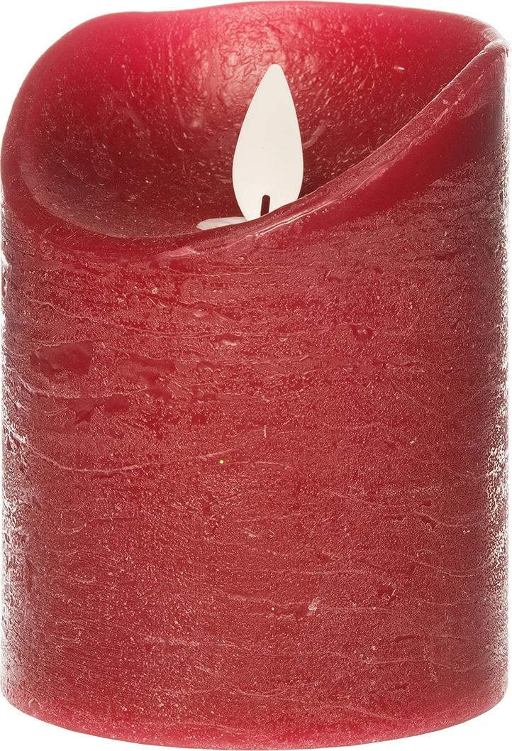 Anna's Collection LED stompkaars Rustiek rood D 7,5 H 10 cm