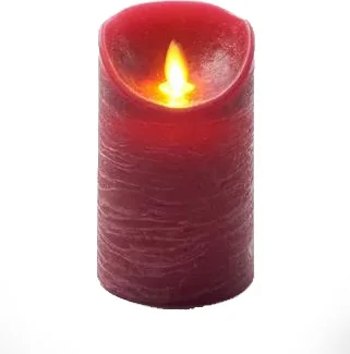 Anna's Collection LED stompkaars Rustiek rood D 7,5 H 12,5 cm