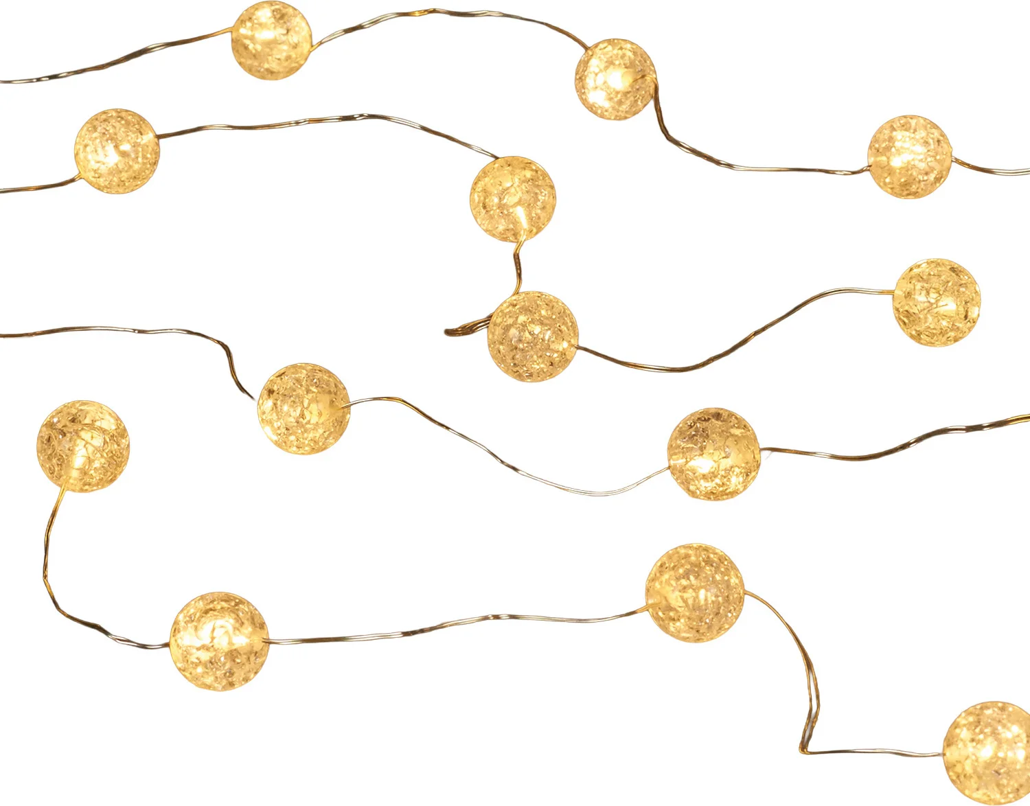 Anna's Collection draadverlichting bal zilver met 20 lampjes warm wit 2 m