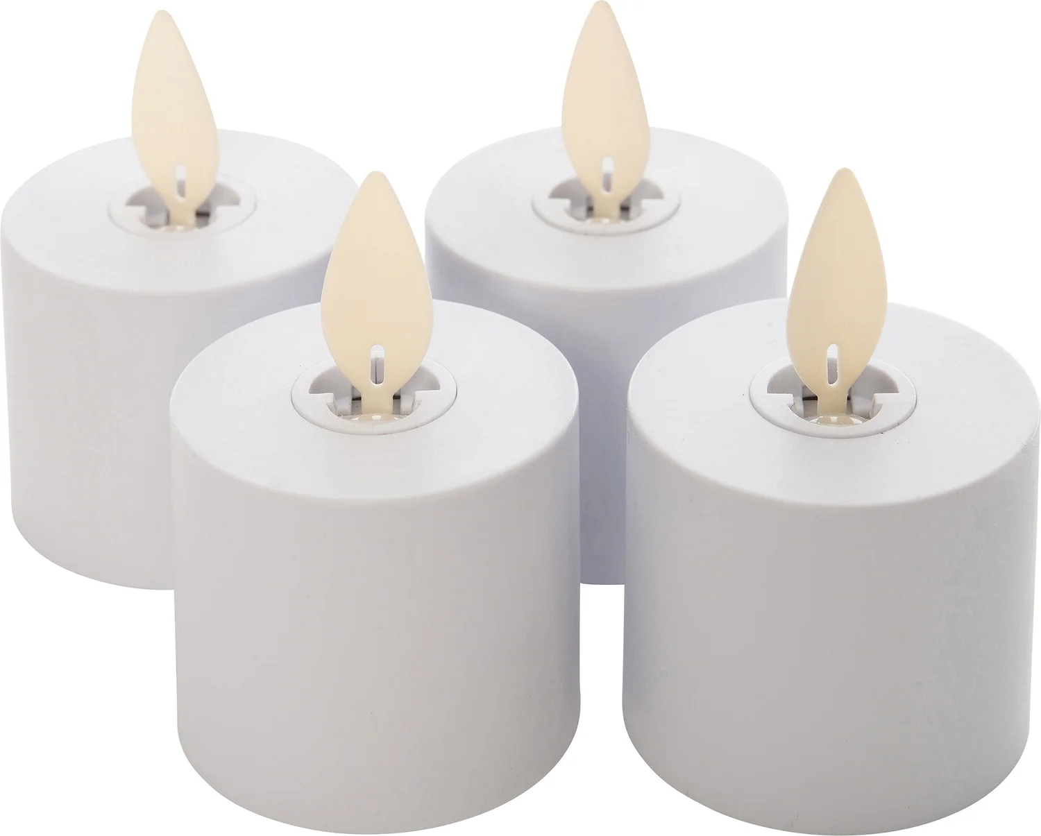 Anna's Collection LED waxinelicht uitbreidingsset wit D 3,8 H 3,5 cm 4 stuks