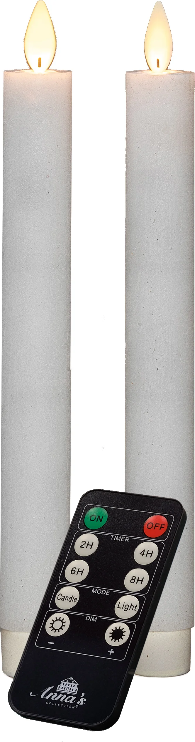 Anna's Collection LED dinerkaars met afstandsbediening wit D 2,5 H 23 cm 2 stuks