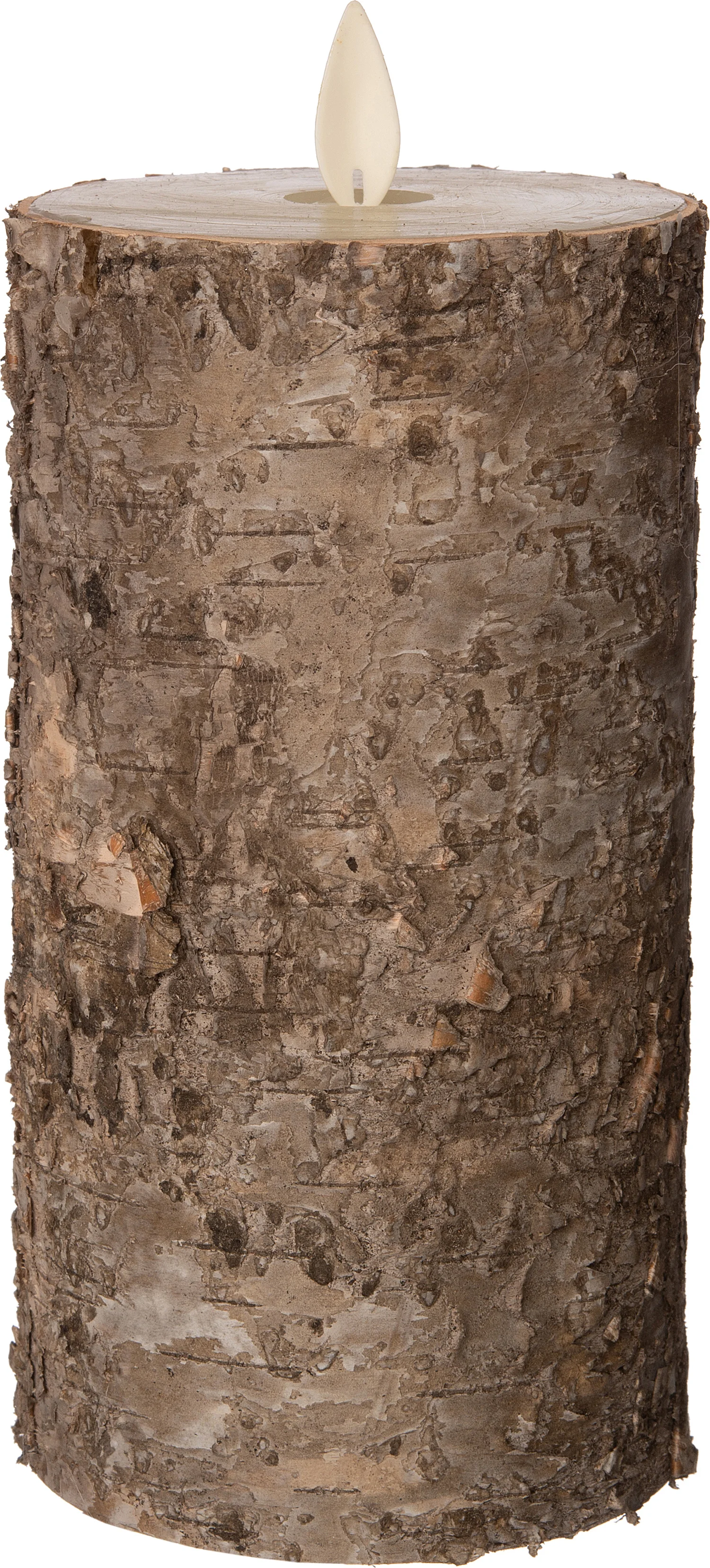 Anna's Collection LED stompkaars berkenhout structuur bruin D 9 H 15,8 cm