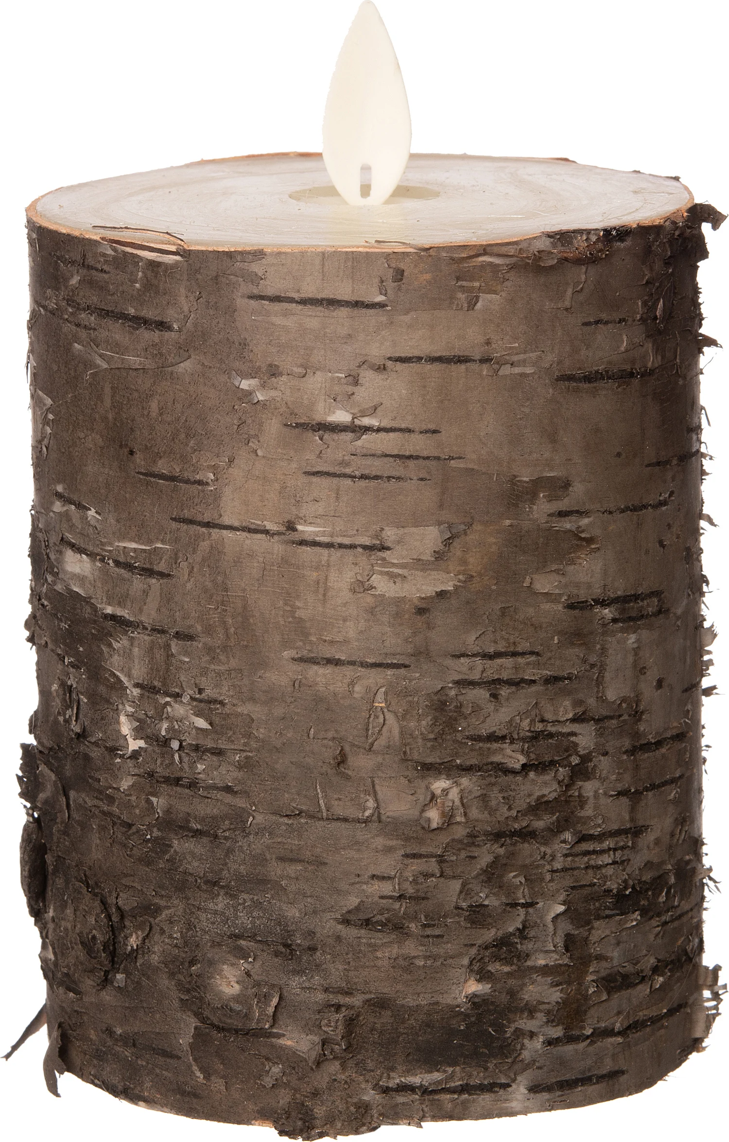 Anna's Collection LED stompkaars berk bruin met timer D 9 H 10,9 cm