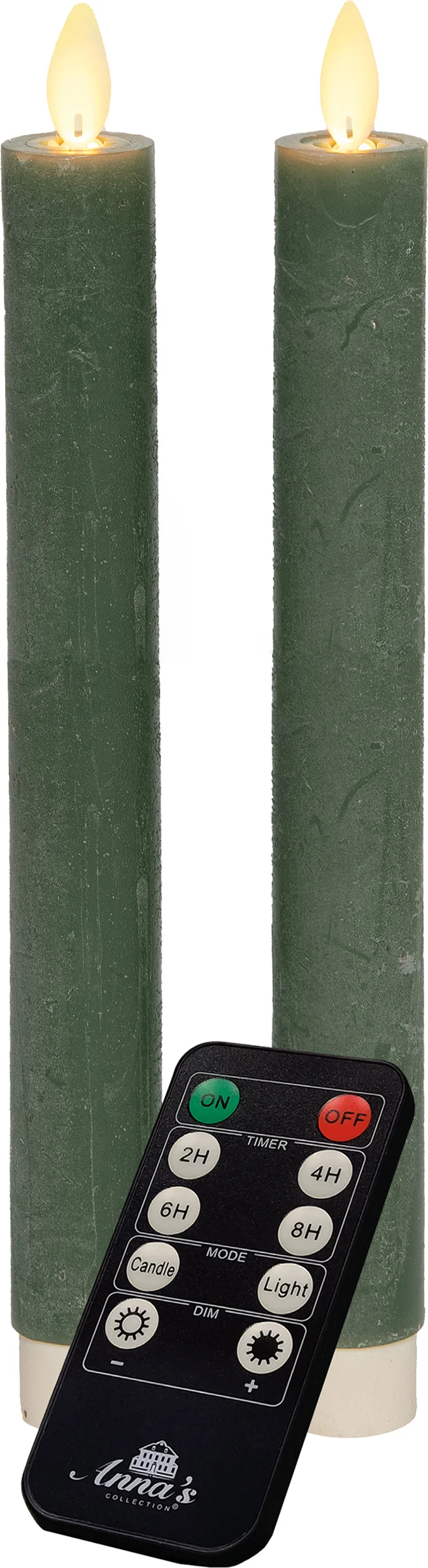 Anna's Collection LED dinerkaars groen D 2 H 23 cm 2 stuks