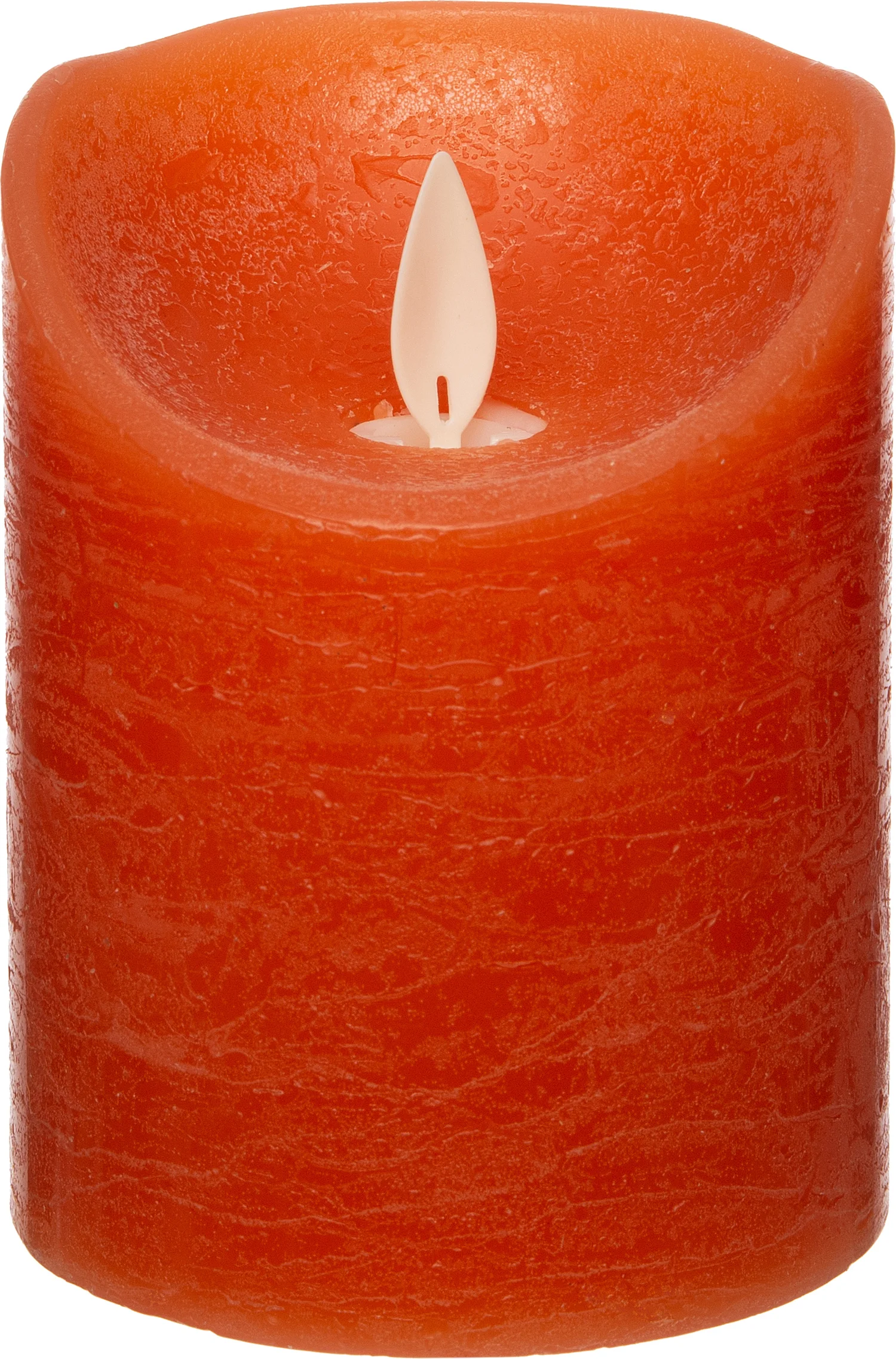 Anna's Collection LED stompkaars Rustiek oranje met timer D 7,5 H 10 cm