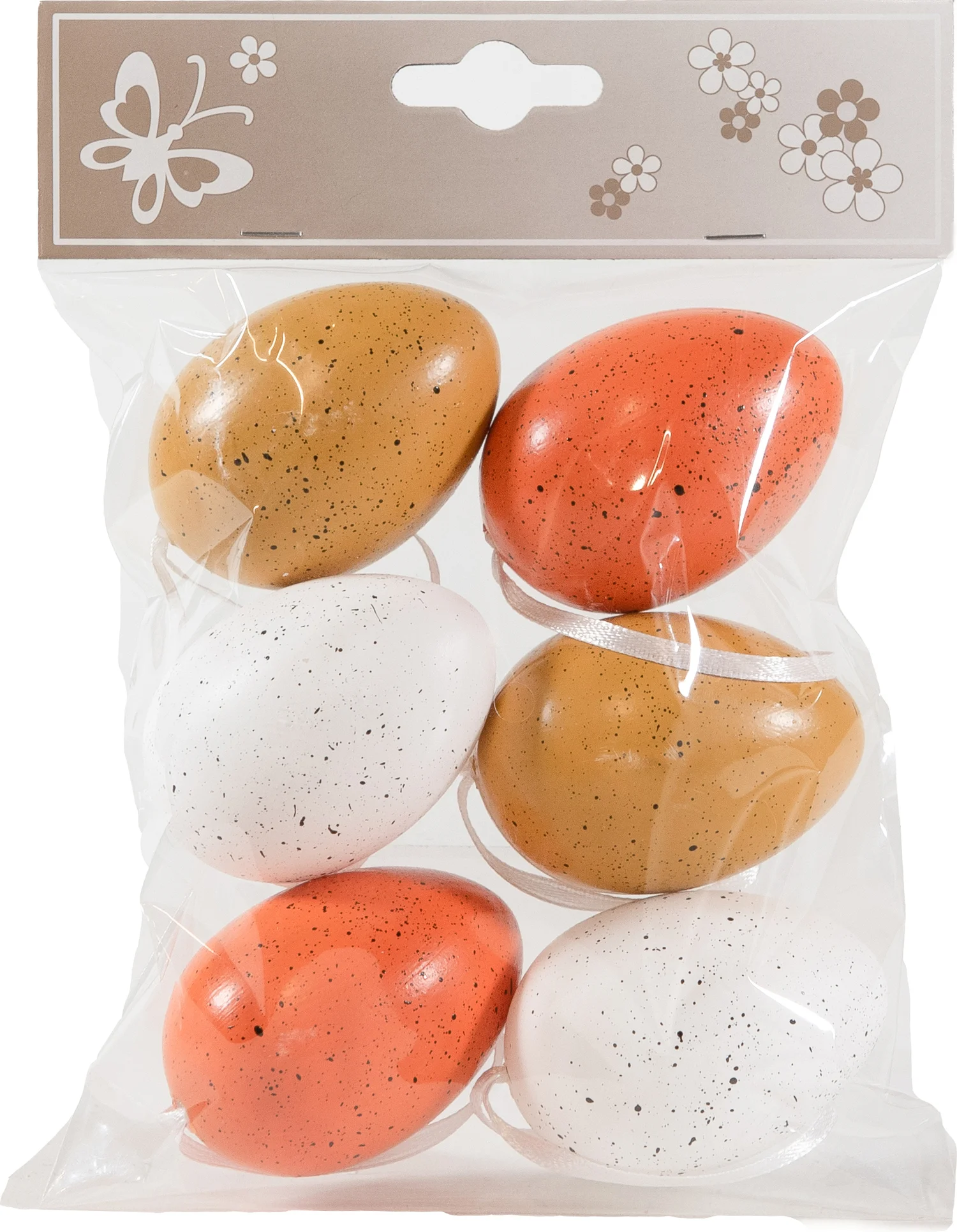 Anna's collection paashanger geel / oranje / wit D 6 cm 6 stuks