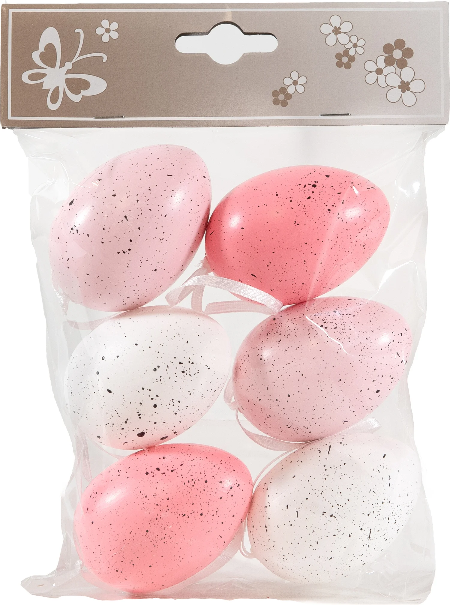 Anna's collection paashanger roze / wit D 6 cm 6 stuks