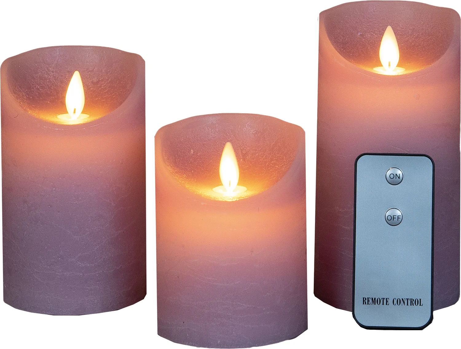 Anna's Collection led stompkaars Dinu paars D 7,5 H 10 / 12,5 / 15 cm 3 stuks