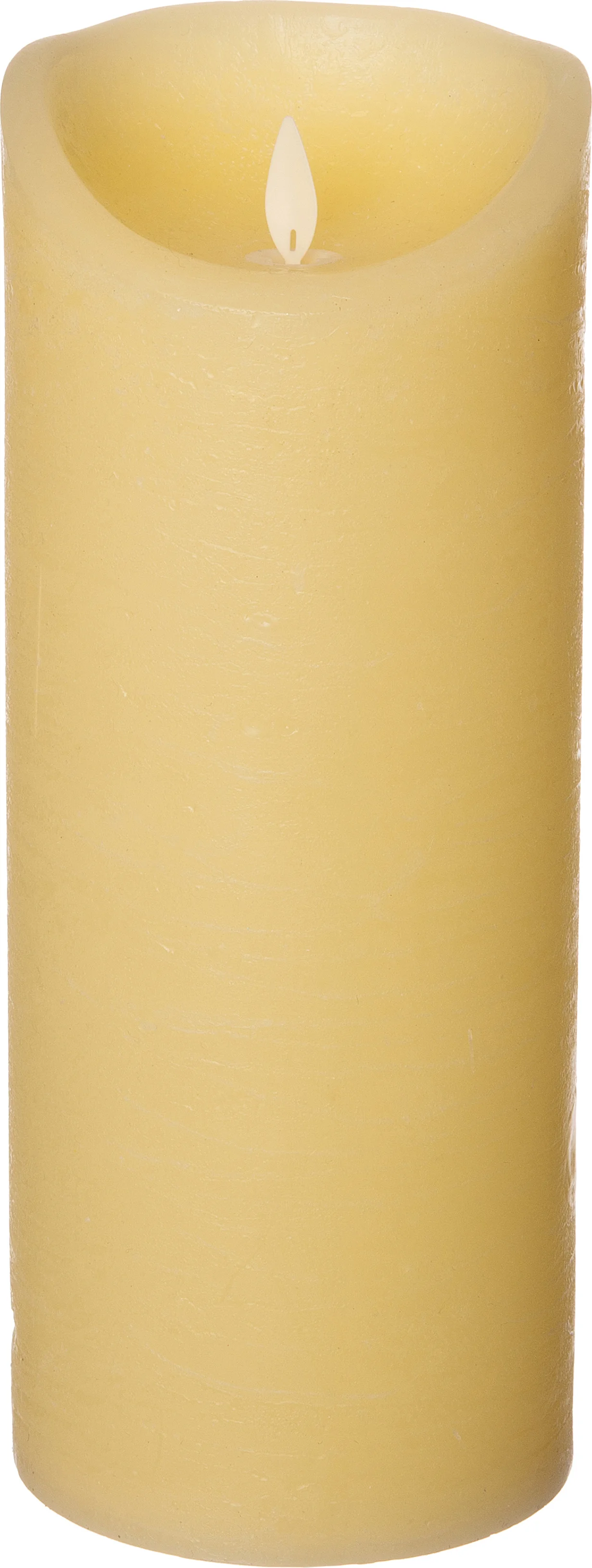 Anna's Collection LED stompkaars Rustiek crème met timer D 10 H 25 cm