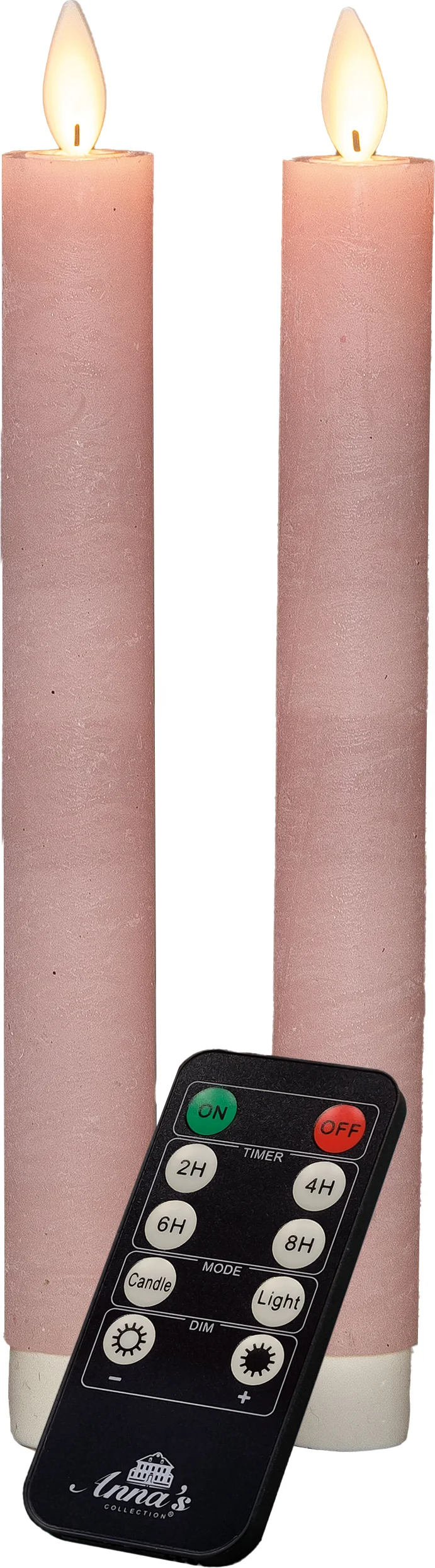 Anna's Collection LED dinerkaars Mino roze D 2 H 23 cm 2 stuks