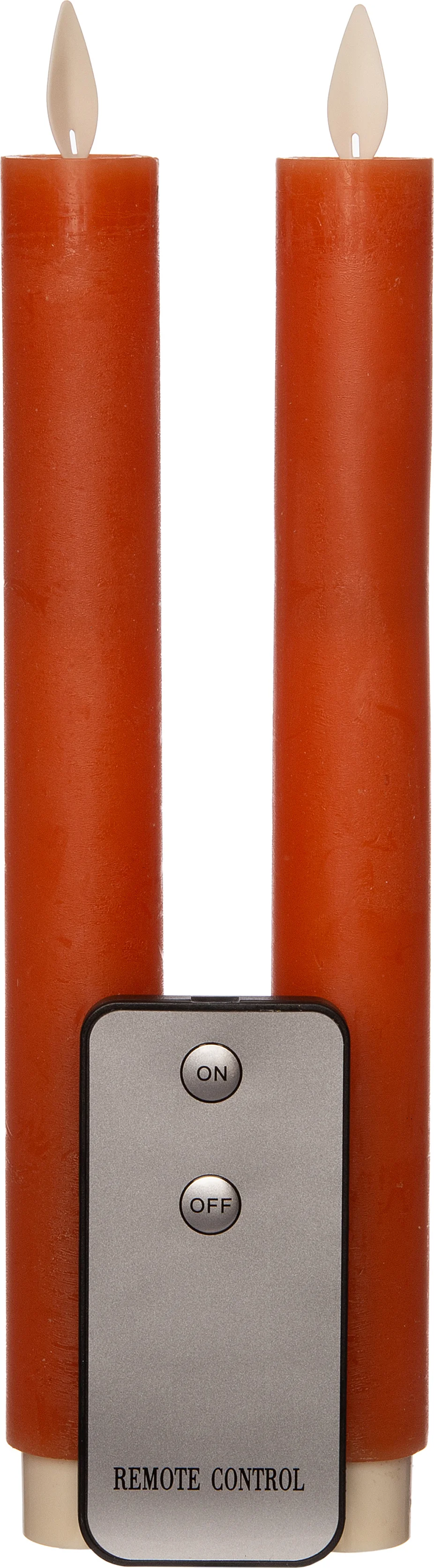 Anna's Collection LED dinerkaars met afstandsbediening oranje D 2,5 H 23 cm 2 stuks