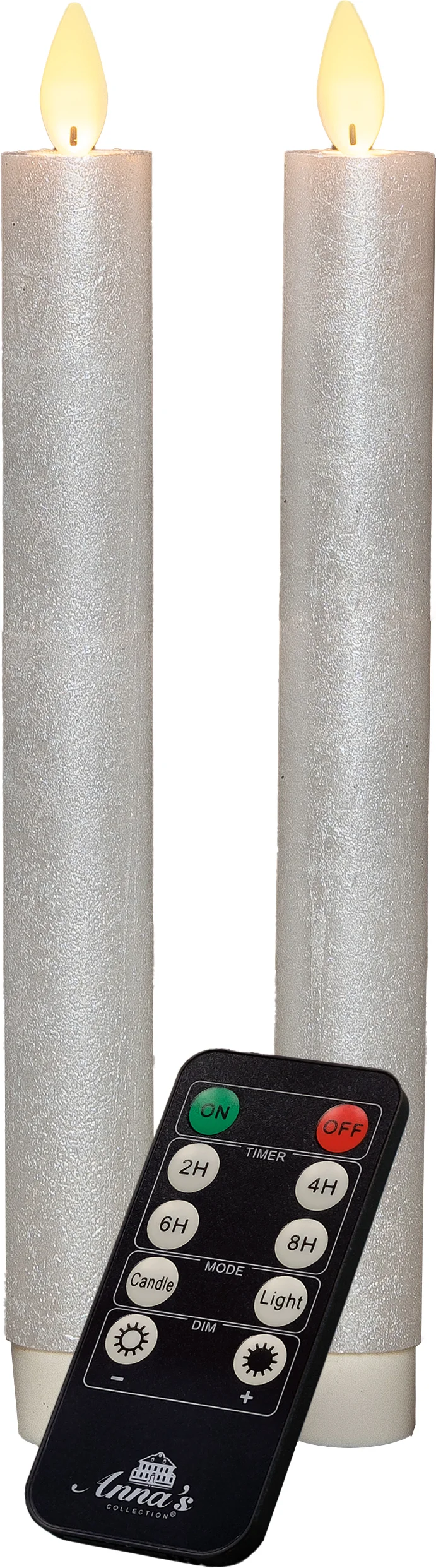 Anna's Collection LED dinerkaars parel met afstandsbediening D 2,5 H 23 cm 2 stuks