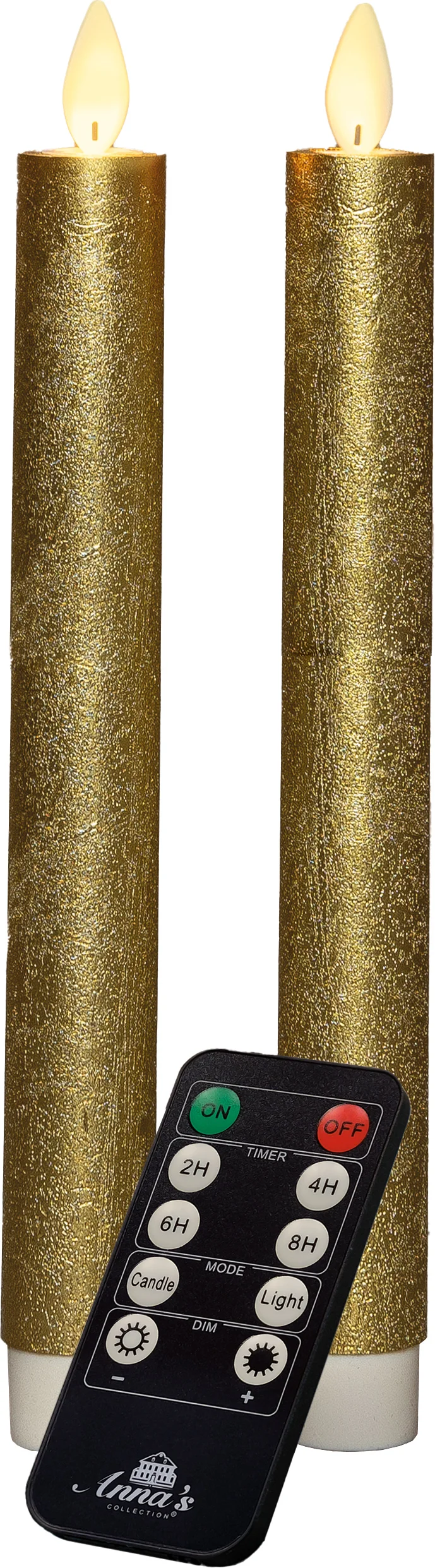Anna's Collection LED dinerkaars goud D 2 H 23 cm 2 stuks