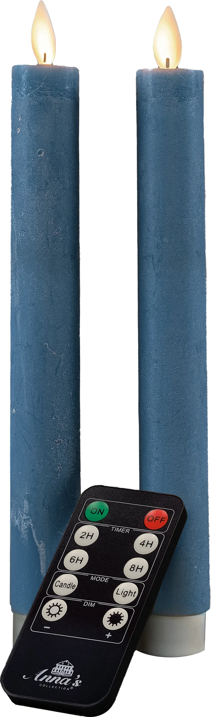 Anna's Collection LED dinerkaars blauw D 2 H 23 cm 2 stuks