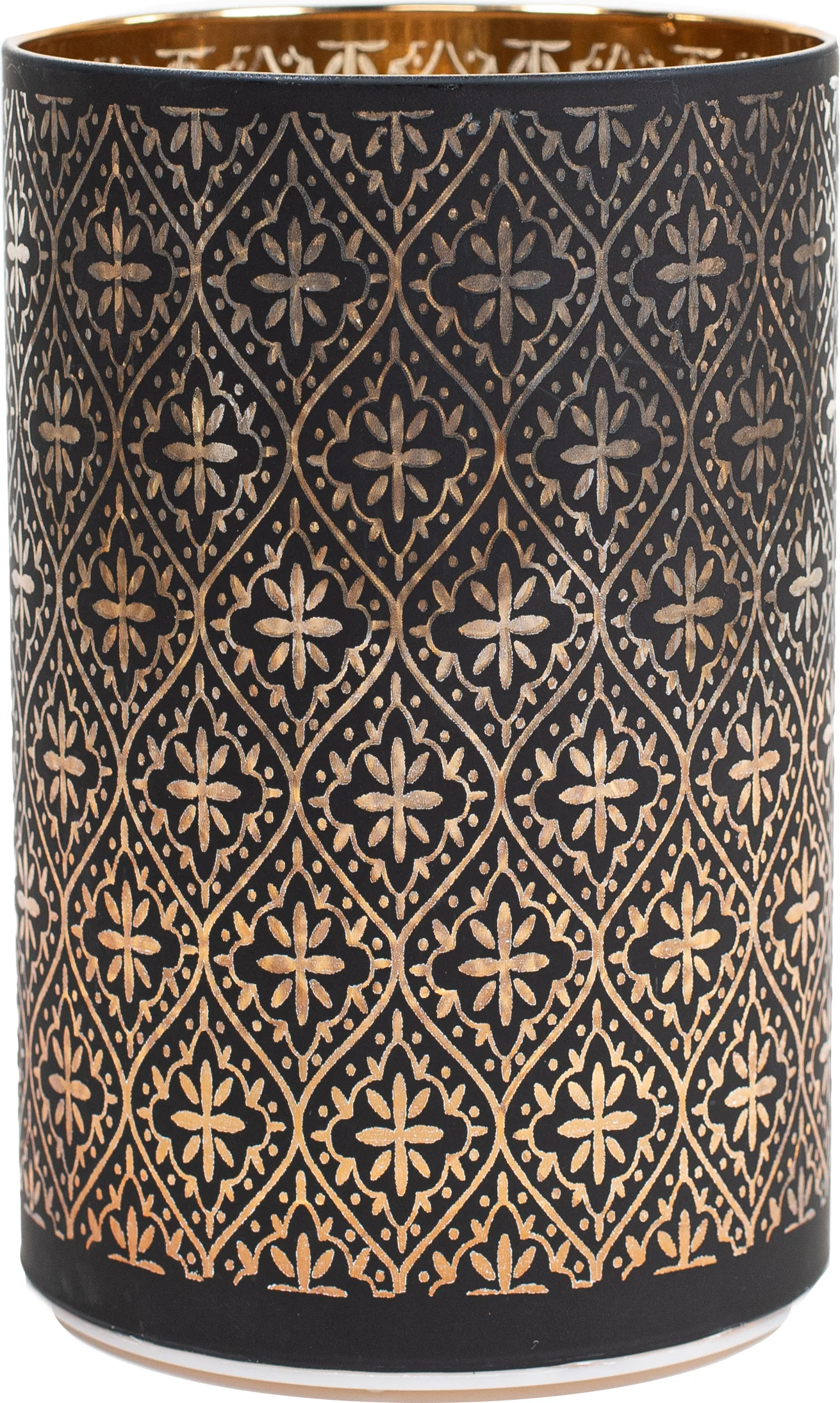 Anna's Collection kerstlamp Jani bloem zwart met verlichting D 10 H 15 cm