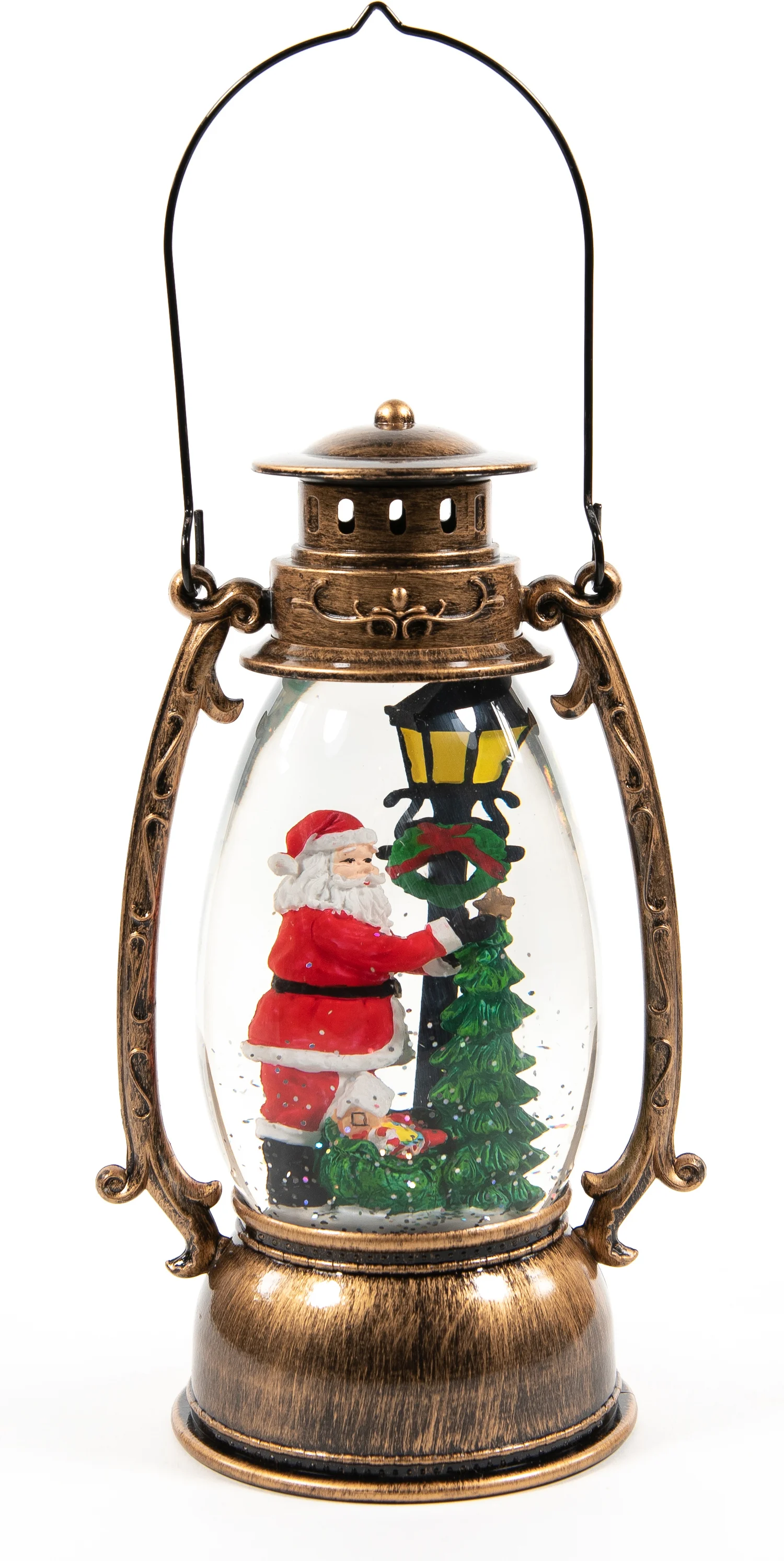 Anna's Collection kerstlamp kerstman koper 14 x 24 cm