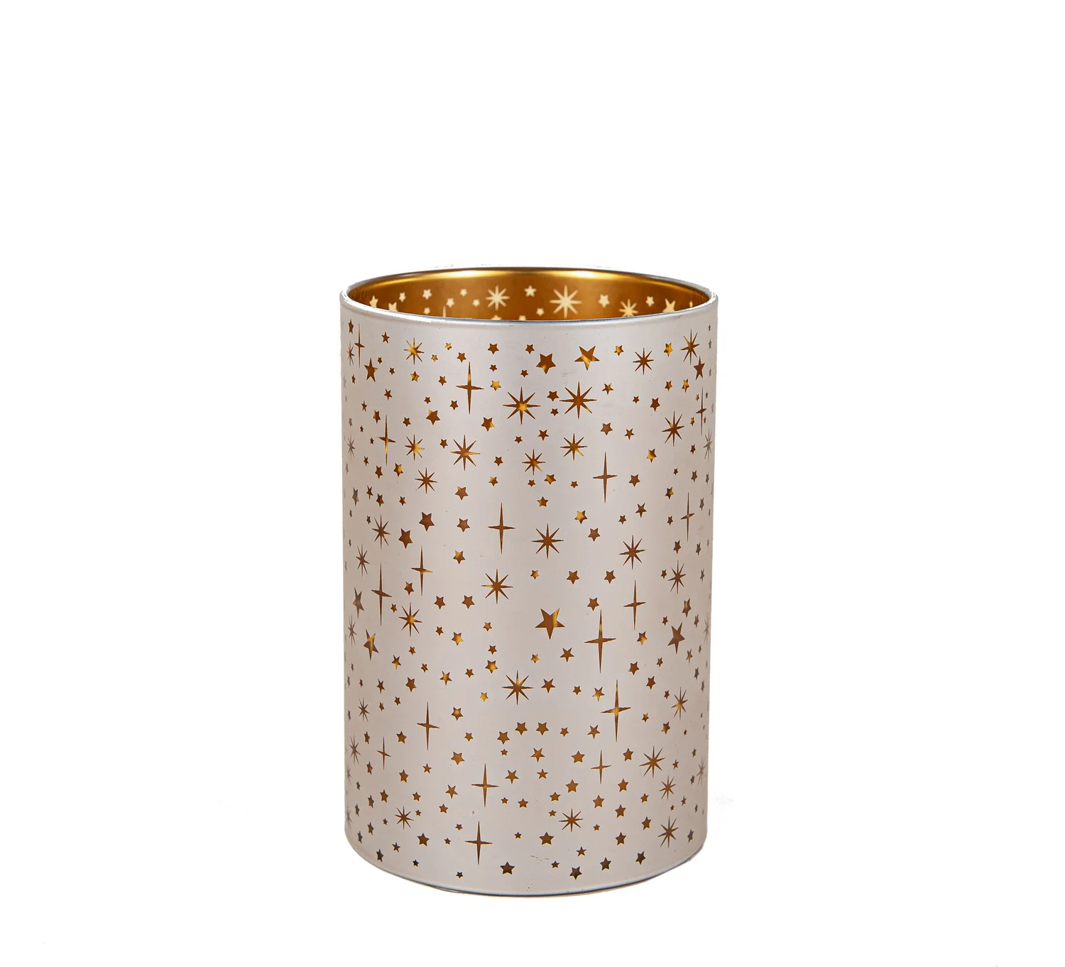 Anna's Collection kerstlamp Kosmos beige met verlichting D 10 H 15 cm