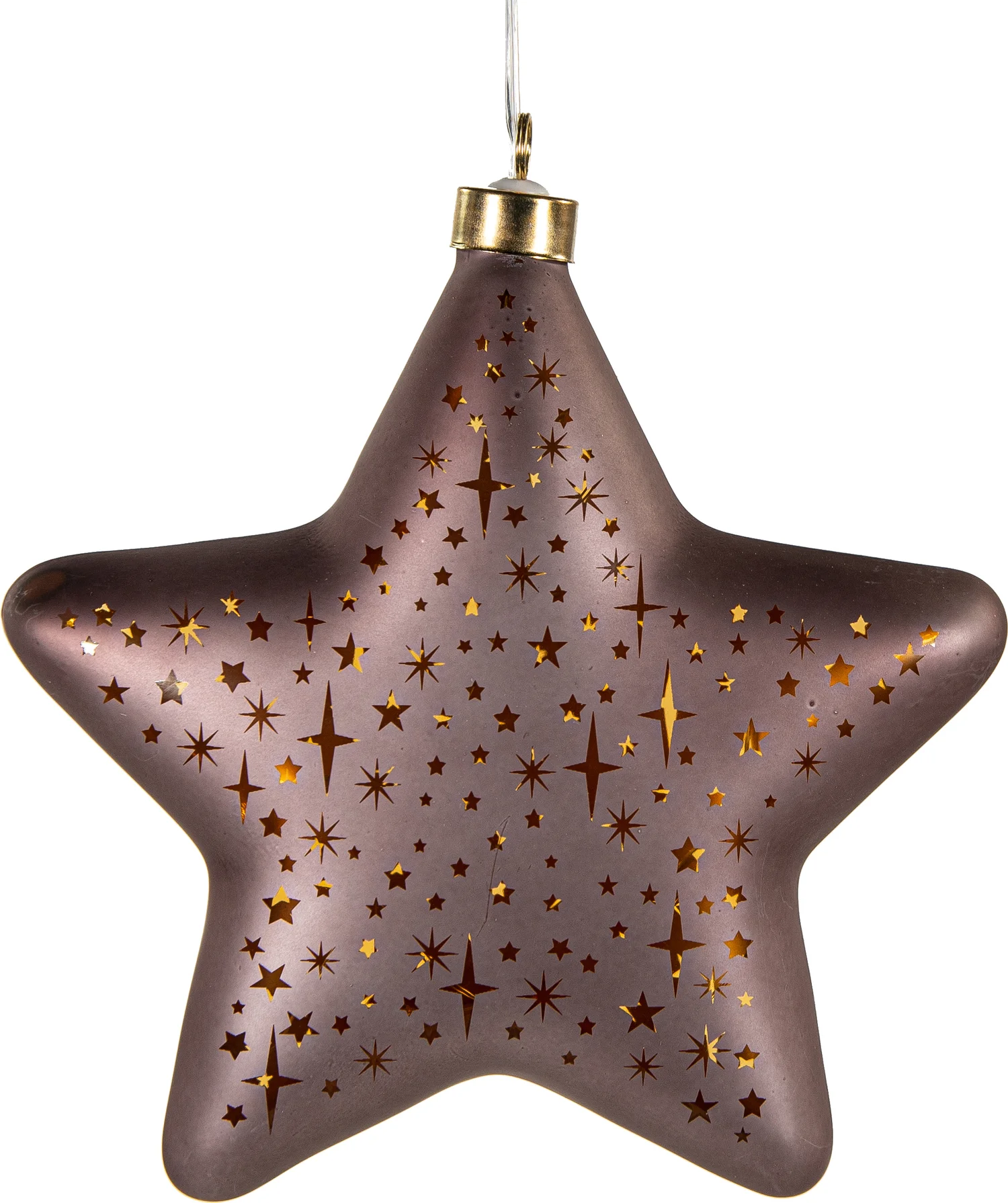 Anna's Collection kerst ornament Kosmos ster brons met verlichting 19 x 19 cm