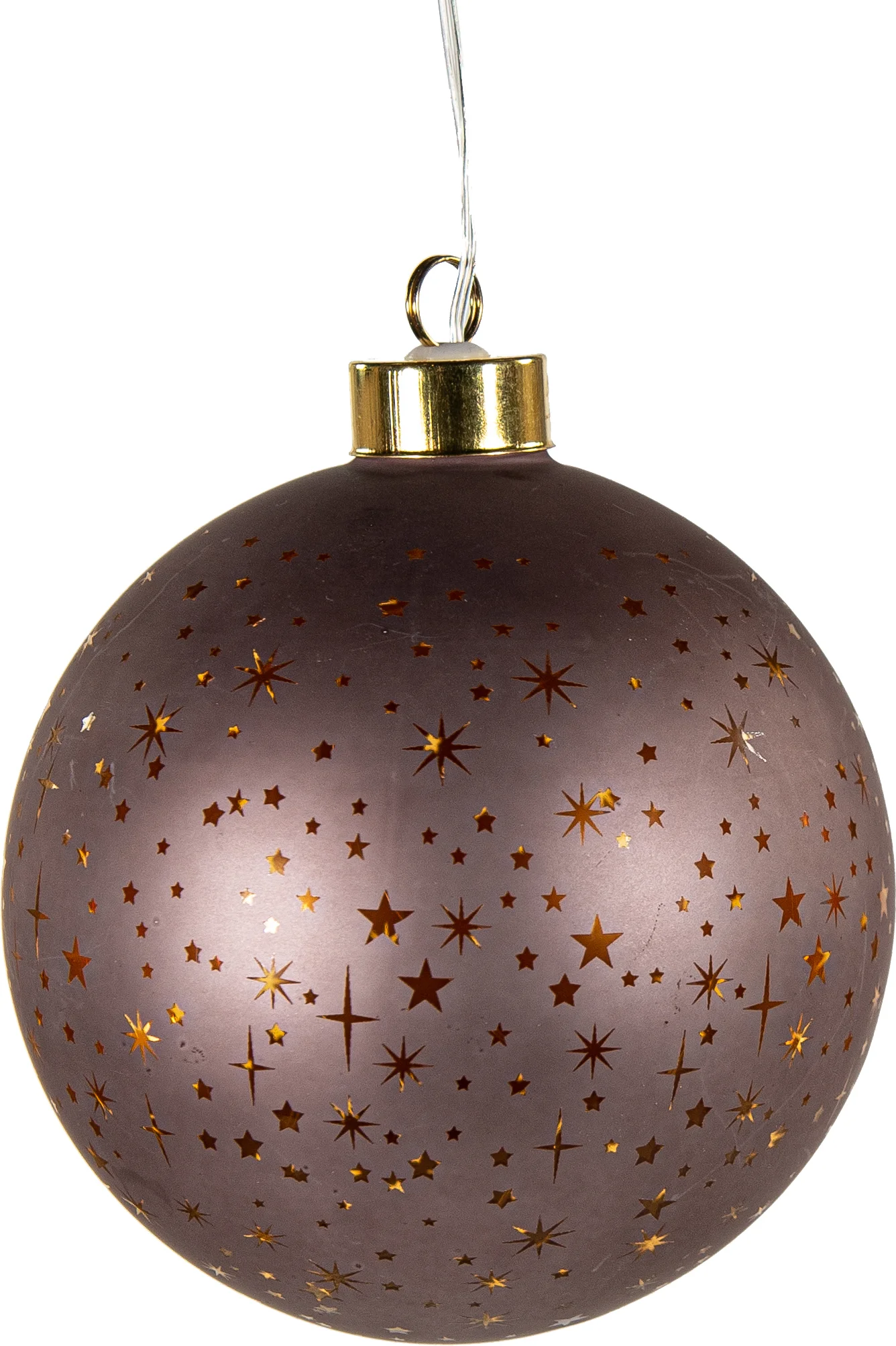 Anna's Collection kerstbal Kosmos brons met verlichting D 12 cm