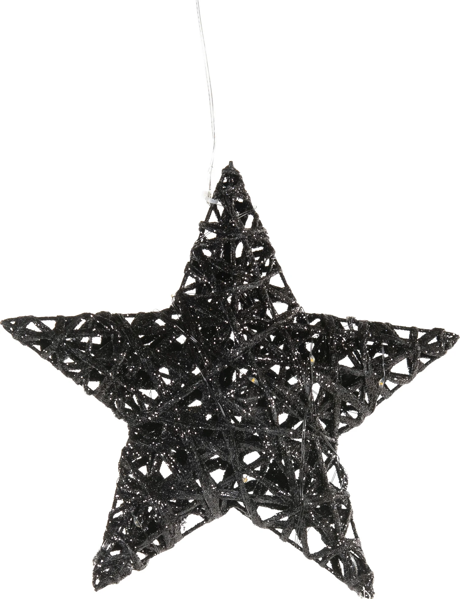 Anna's Collection kerstster zwart met verlichtingD 20 H 5 cm