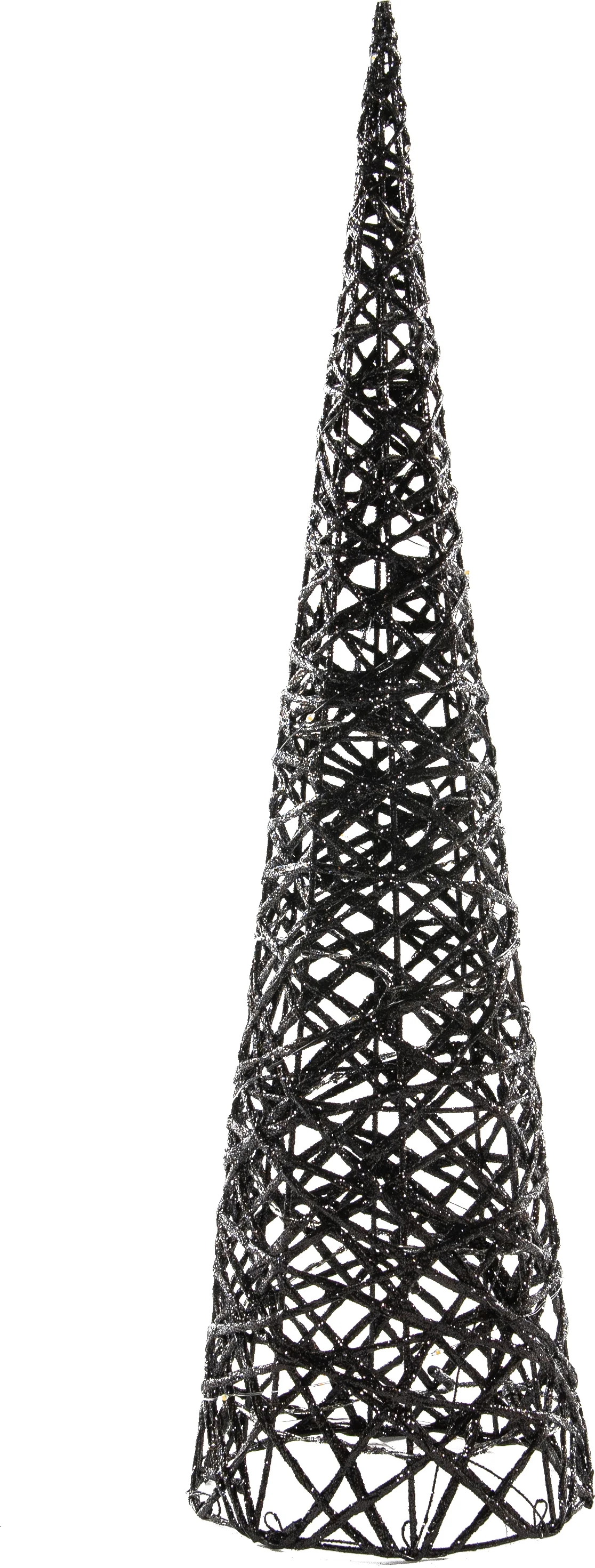 Anna's Collection decoratieboom zwart met verlichting D 16 H 60 cm