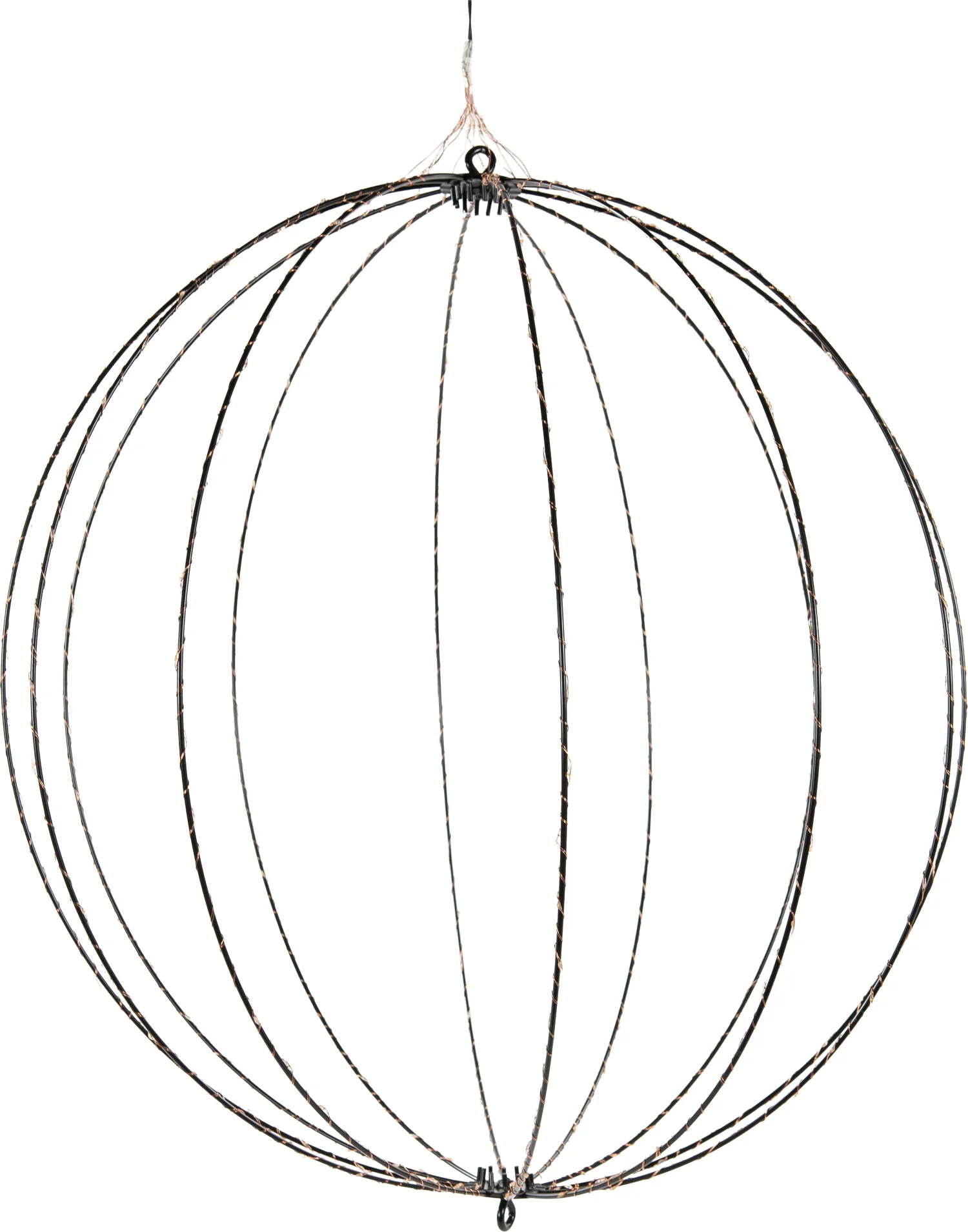 Anna's Collection kersthanger bal zwart met verlichting D 60,5 cm