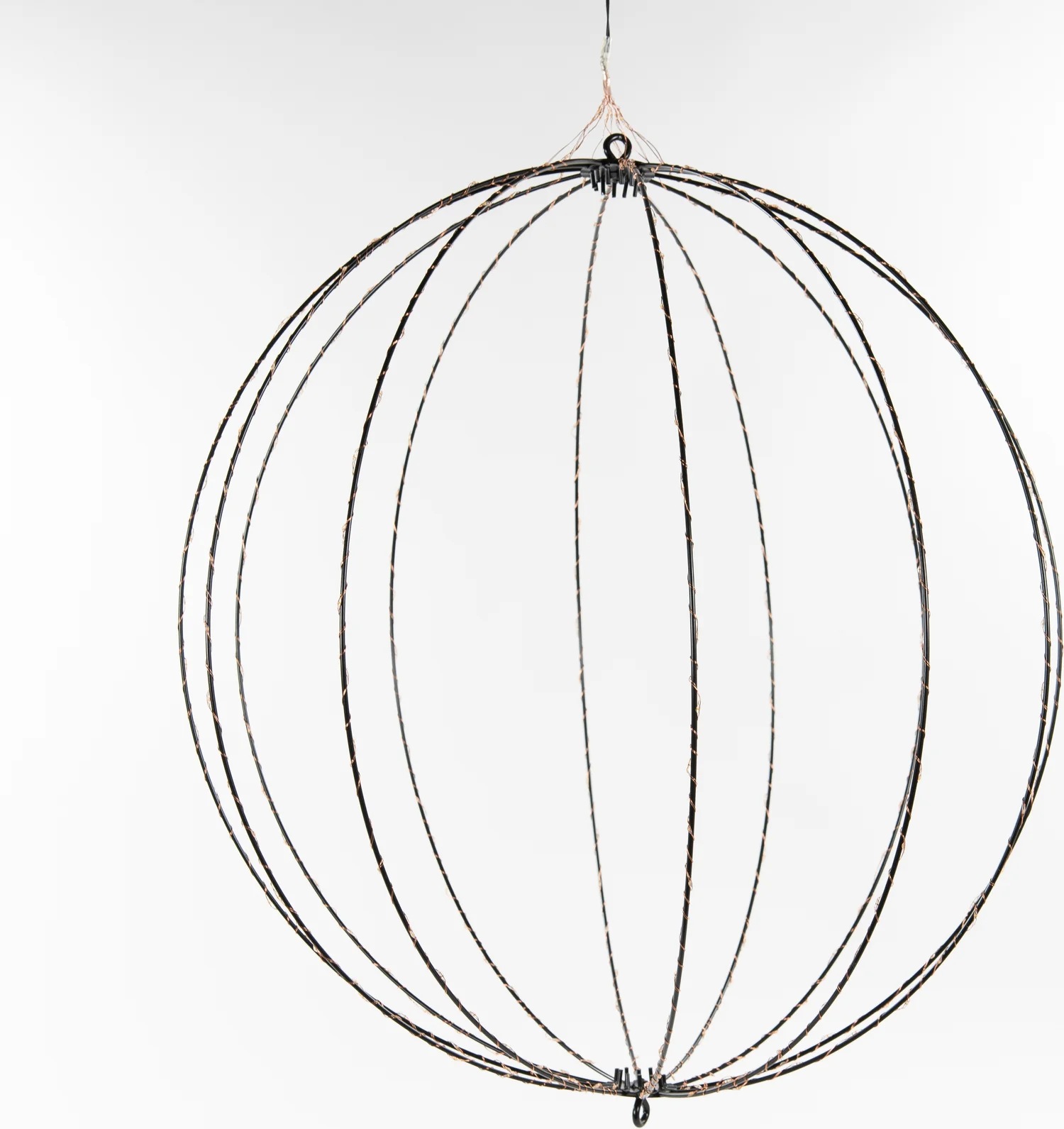 Anna's Collection kersthanger bal zwart met verlichting D 60 cm