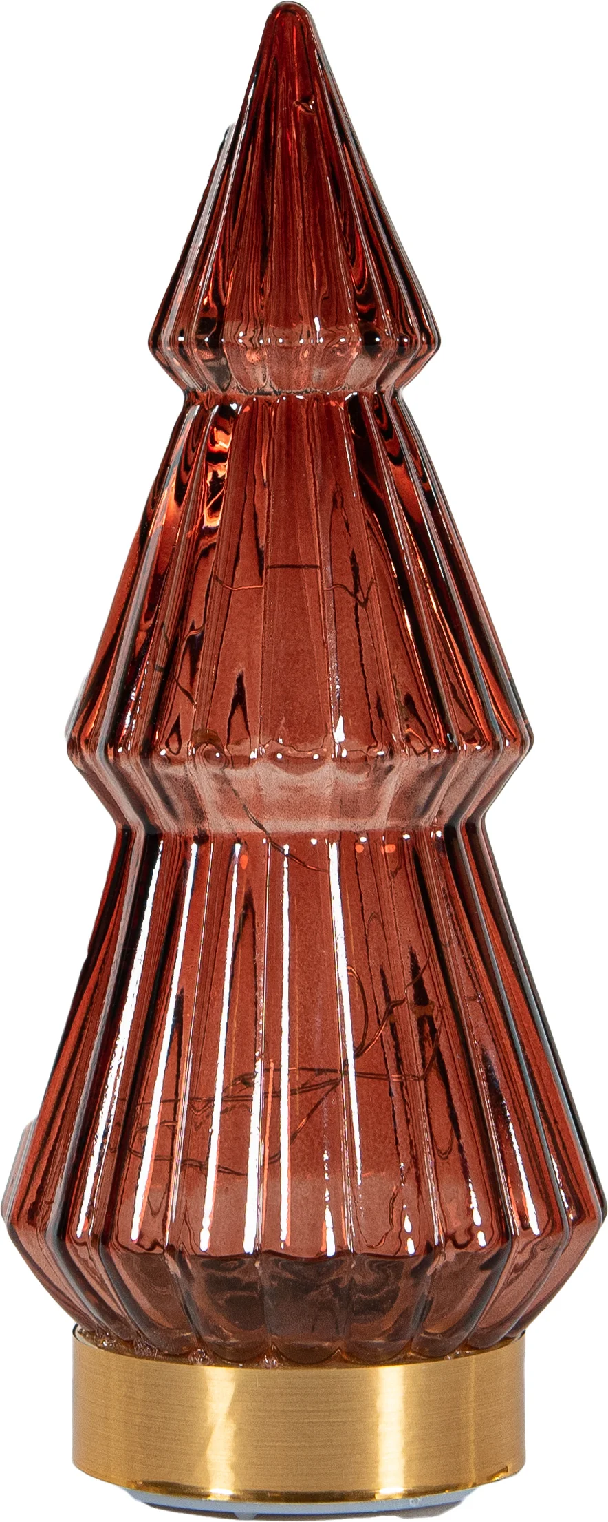 Anna's Collection decoratieboom Timbor rood met verlichting 10 x 10 x 23,5 cm