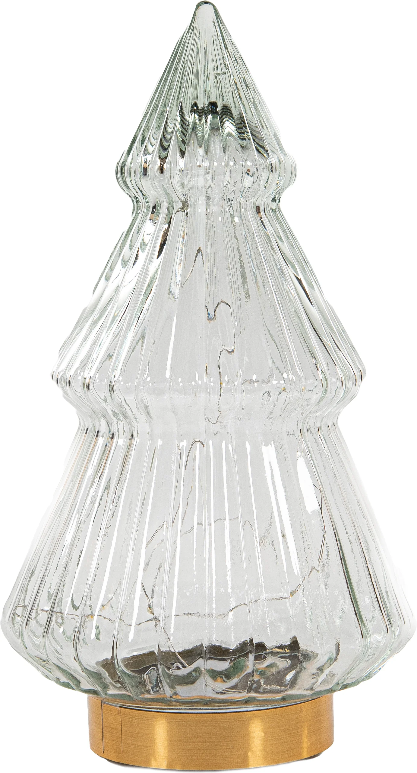 Anna's Collection decoratieboom Timbor transparant met verlichting 15 x 15 x 28,5 cm