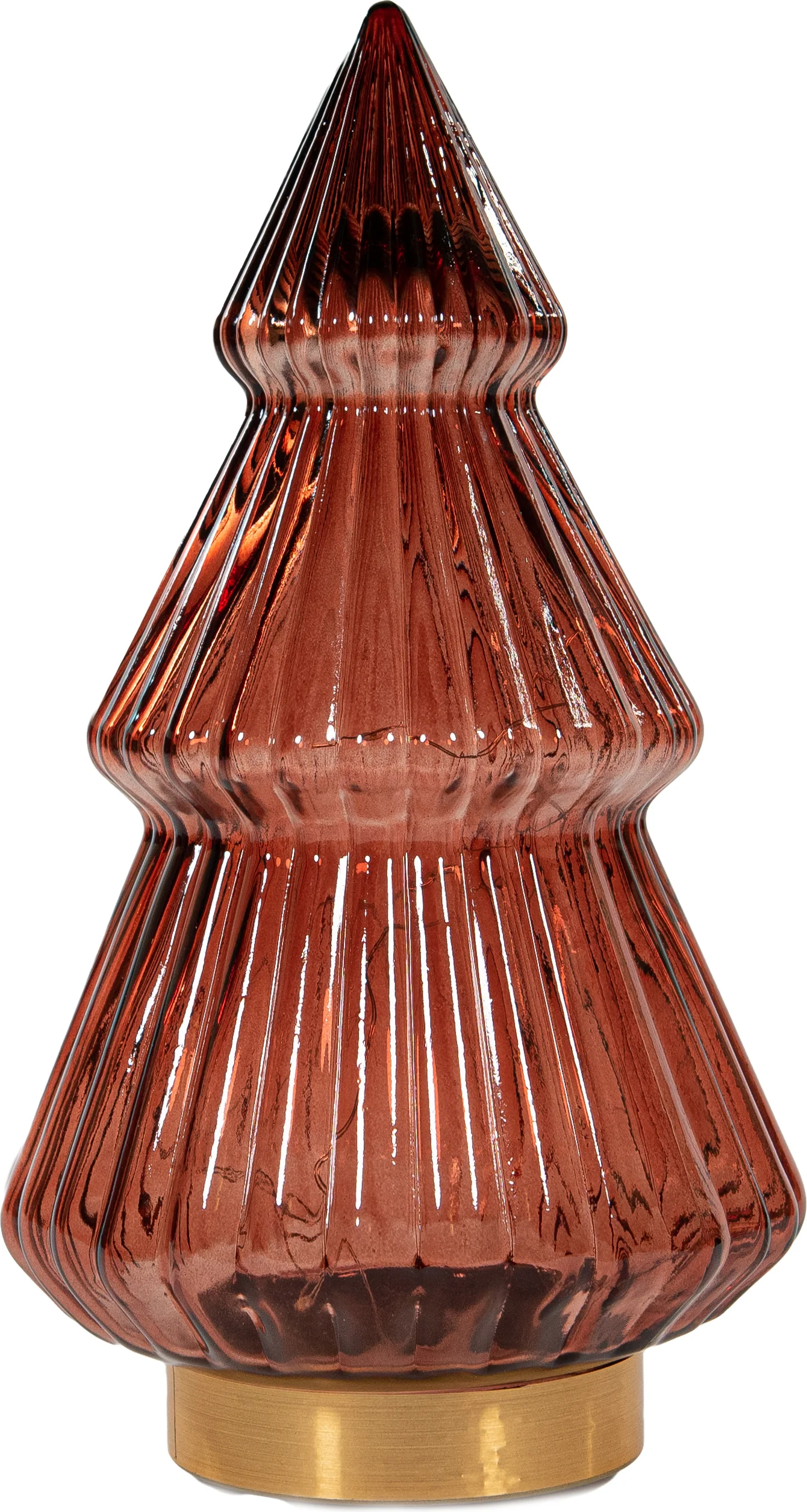 Anna's Collection decoratieboom Timbor rood met verlichting 15 x 15 x 28,5 cm