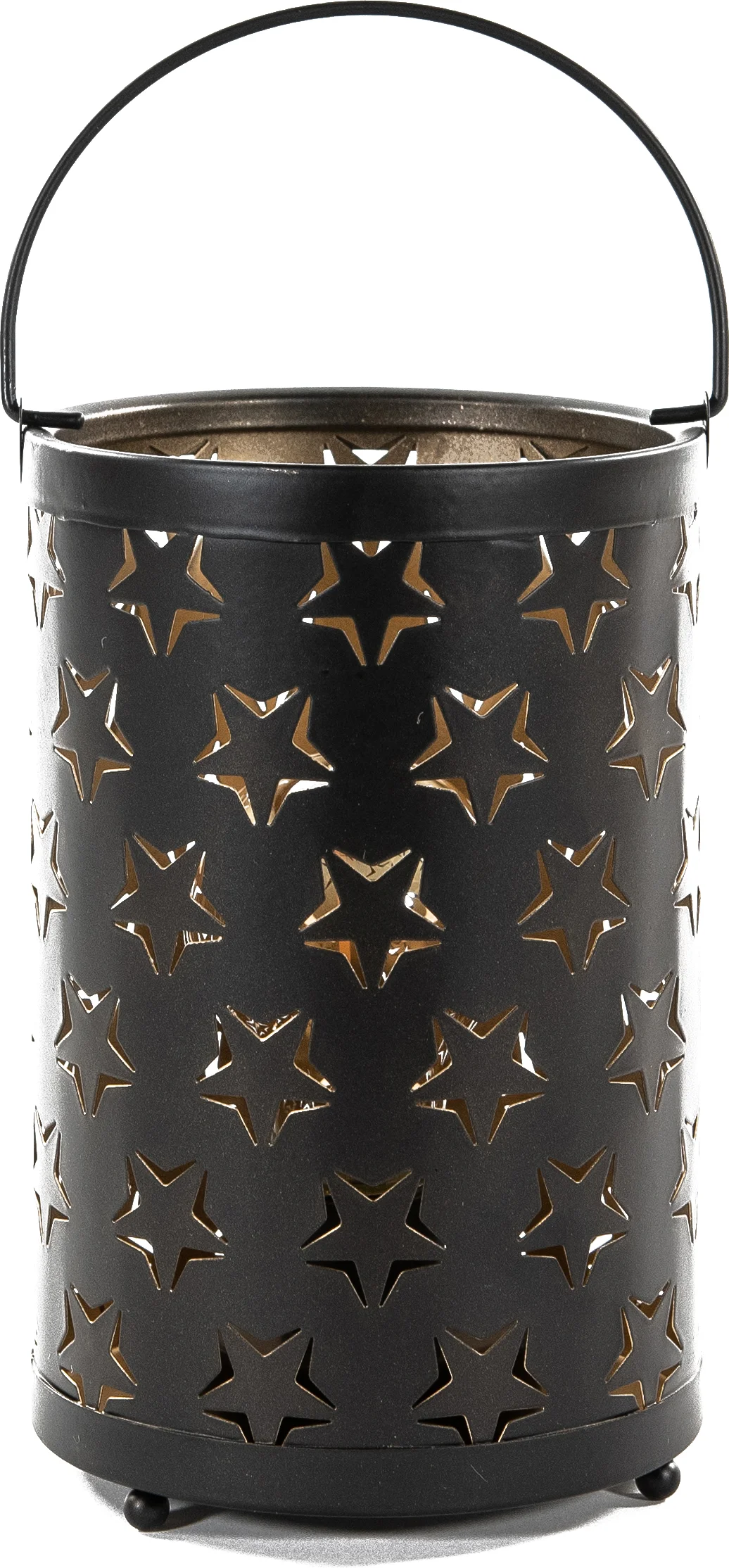 Anna's Collection kerstlamp zwart met verlichting D 12 H 19 cm