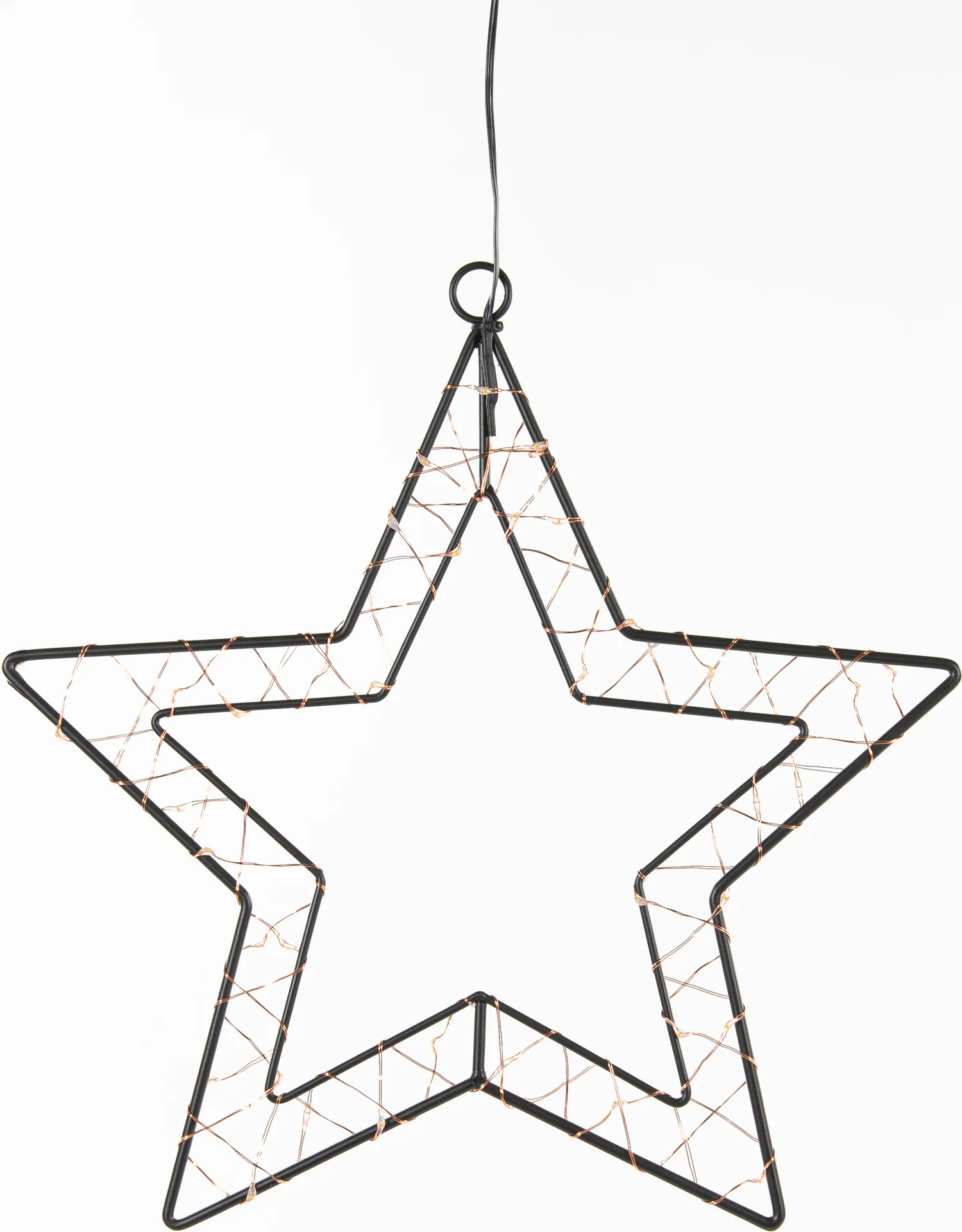 Anna's Collection kerstster zwart met verlichting 30 x 30,5 cm