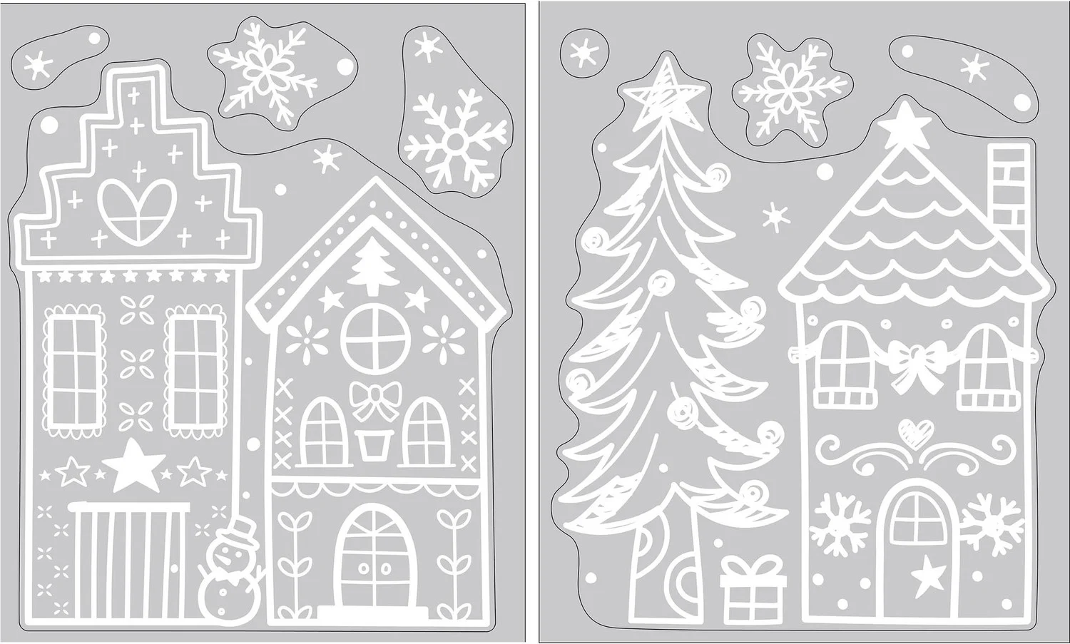 Anna's Collection kerst raamsticker huis en boom 28,5 x 34,5 cm