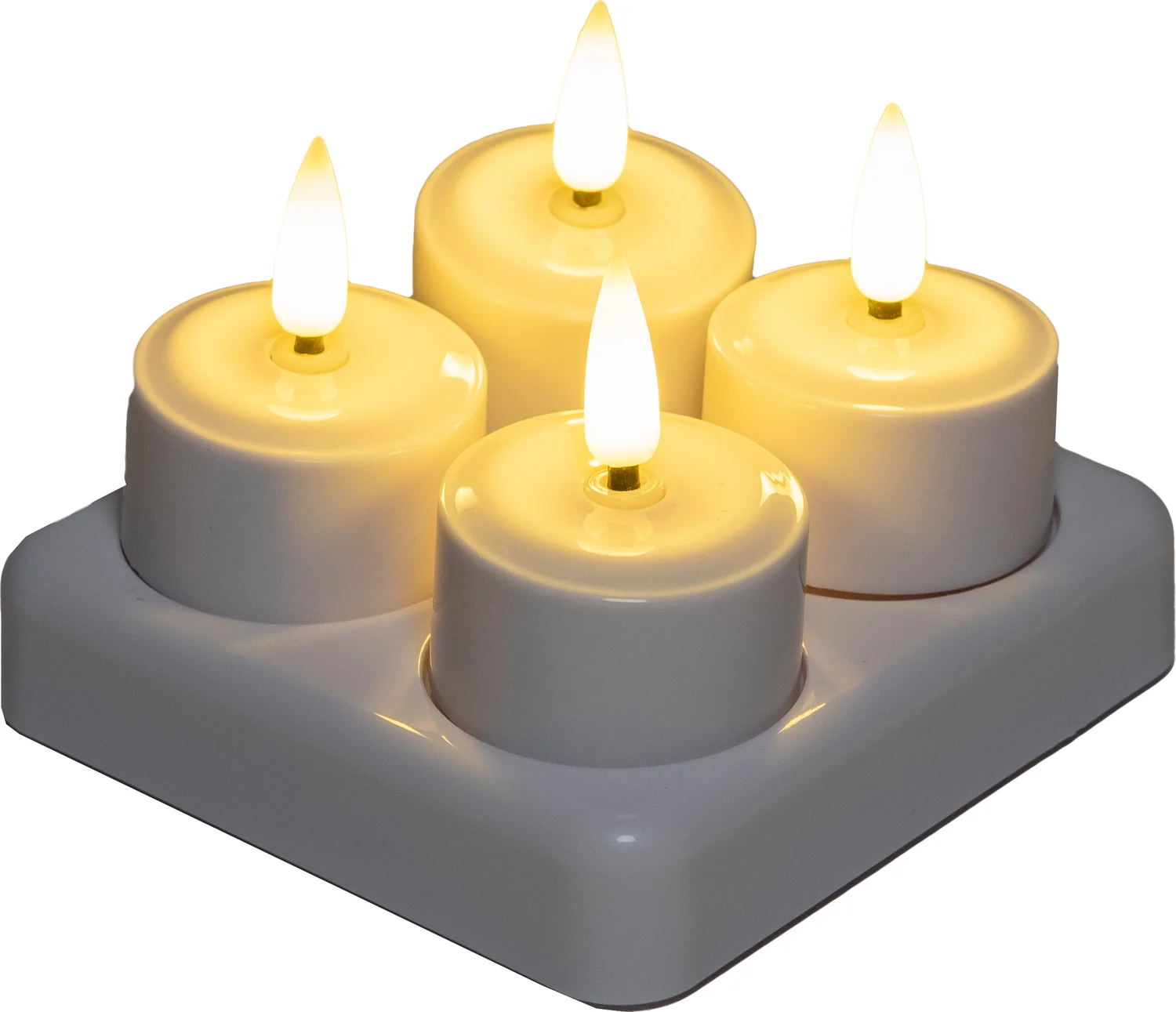 Anna's Collection LED waxinelicht wit D 3,8 H 2 cm 4 stuks