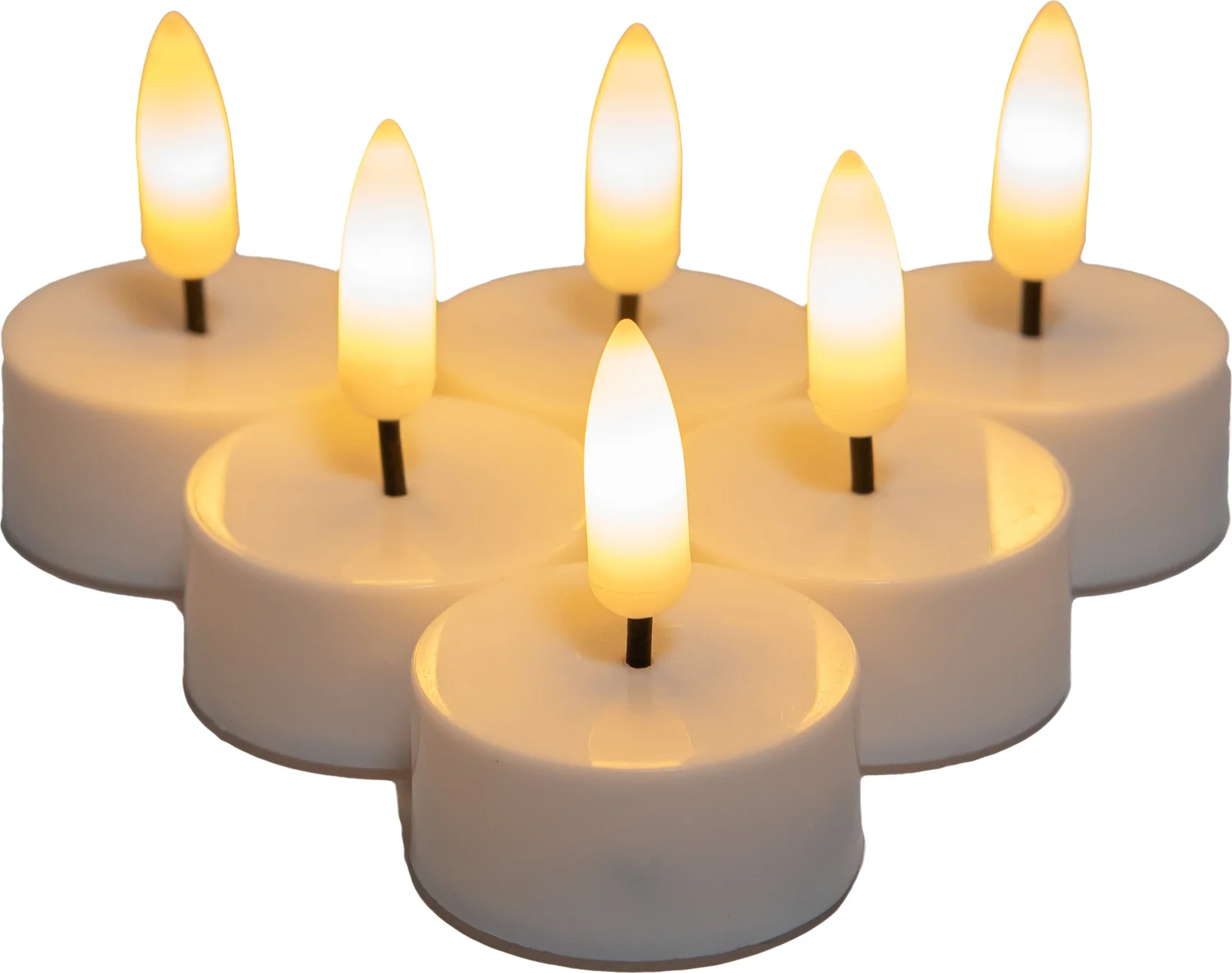Anna's Collection LED waxinelicht wit D 3,8 H 2 cm 6 stuks
