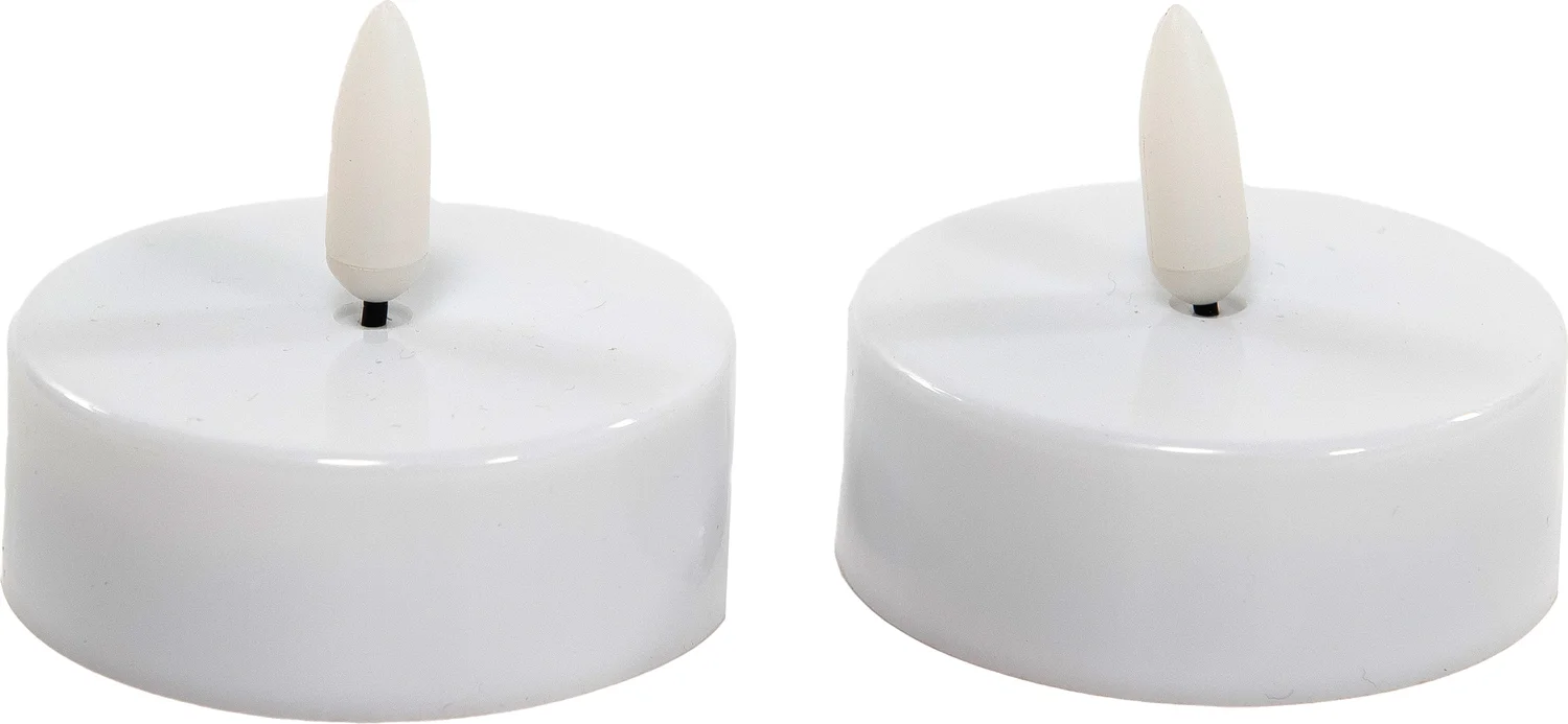 Anna's Collection LED waxinelicht wit D 3,8 H 2 cm 2 stuks