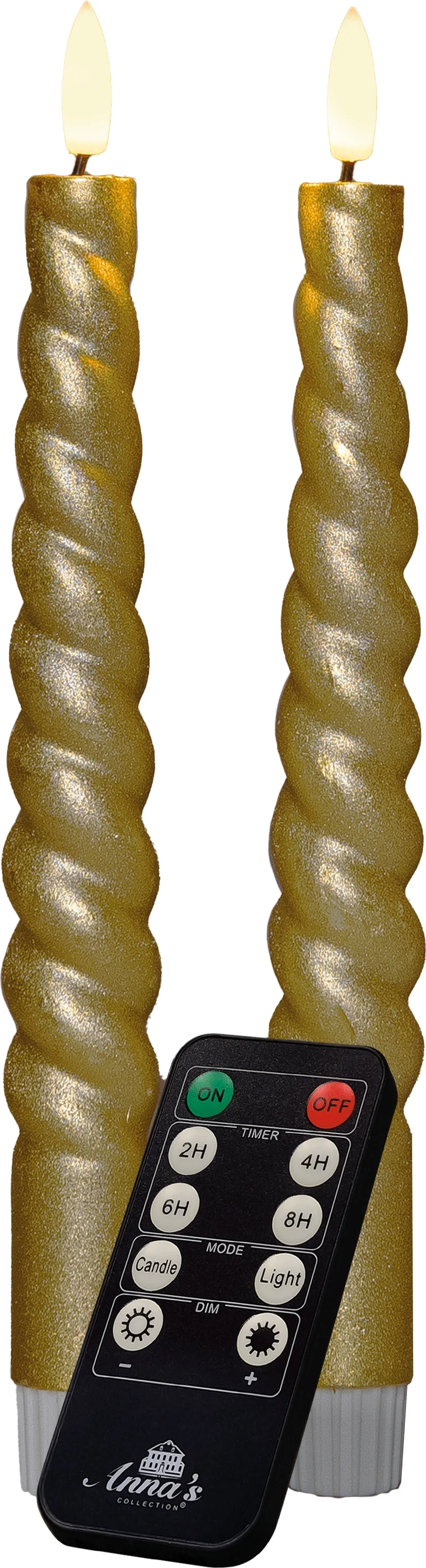 Anna's Collection LED dinerkaars Swirl goud D 2 H 23 cm 2 stuks