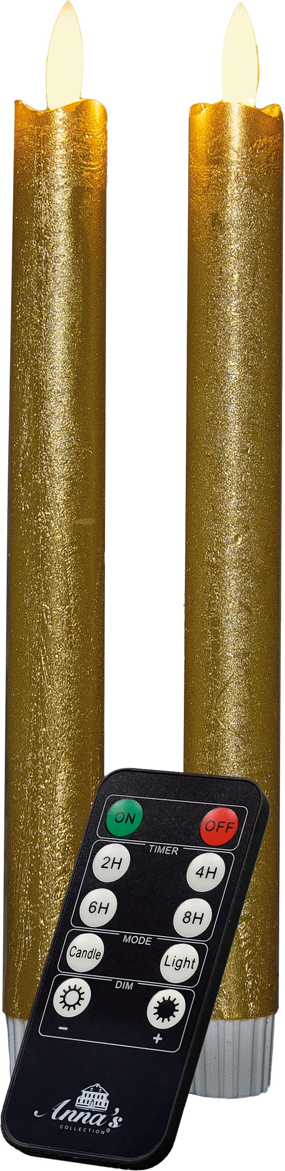 Anna's Collection LED dinerkaars Mino goud D 2 H 23 cm 2 stuks