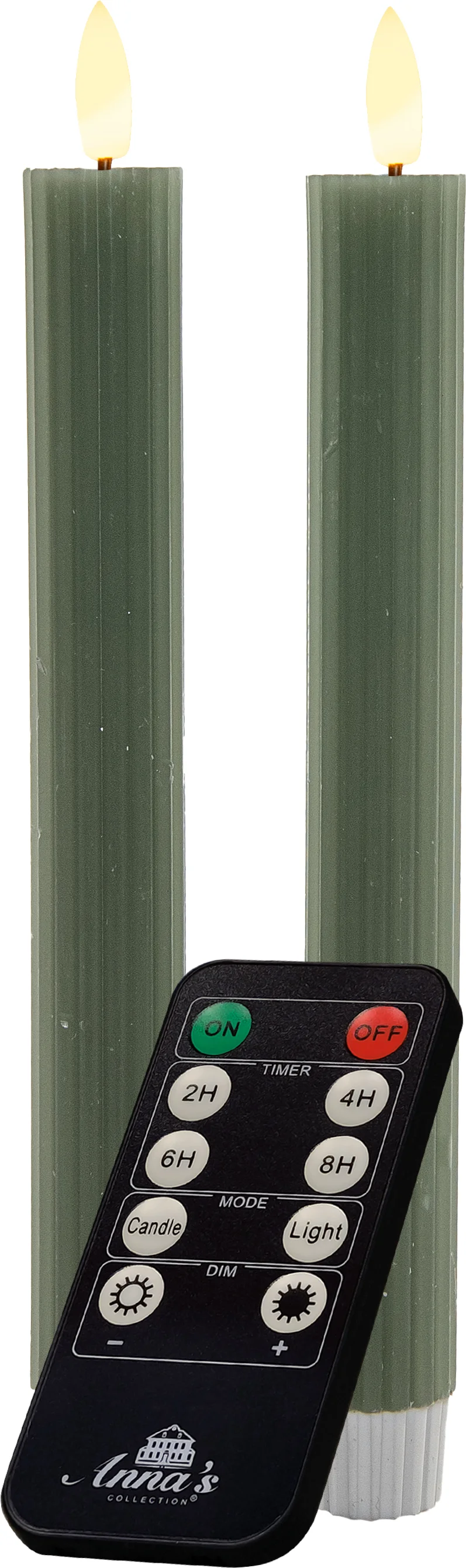 Anna's Collection LED dinerkaars Vito groen D 2 H 23 cm 2 stuks