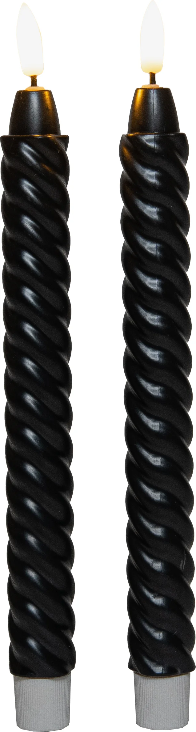 Anna's Collection LED dinerkaars Swirl zwart D 1,5 H 24 cm 2 stuks
