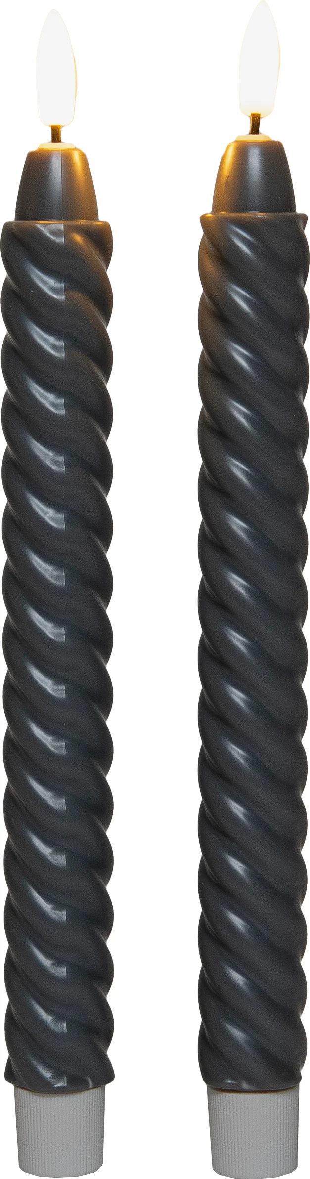 Anna's Collection LED dinerkaars Swirl grijs D 1,5 H 24 cm 2 stuks