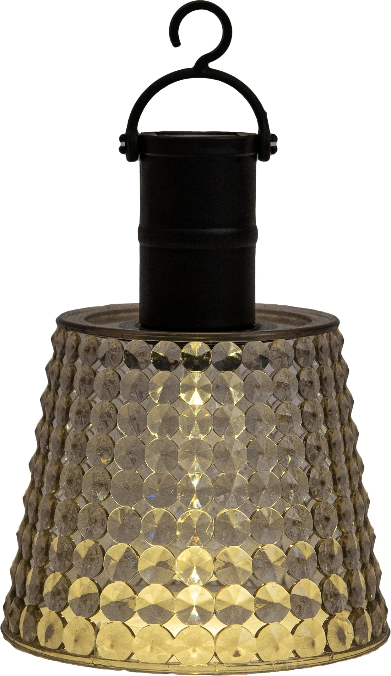 Anna's Collection solar hanglamp Smokey transparant 12,5 x 12,5 x 26 cm