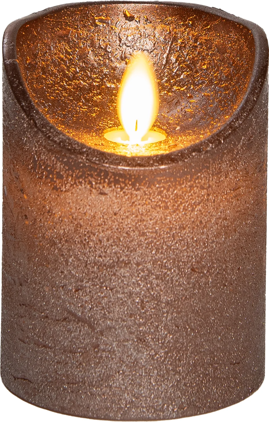 Anna's Collection LED stompkaars met timer brons D 7,5 H 10 cm
