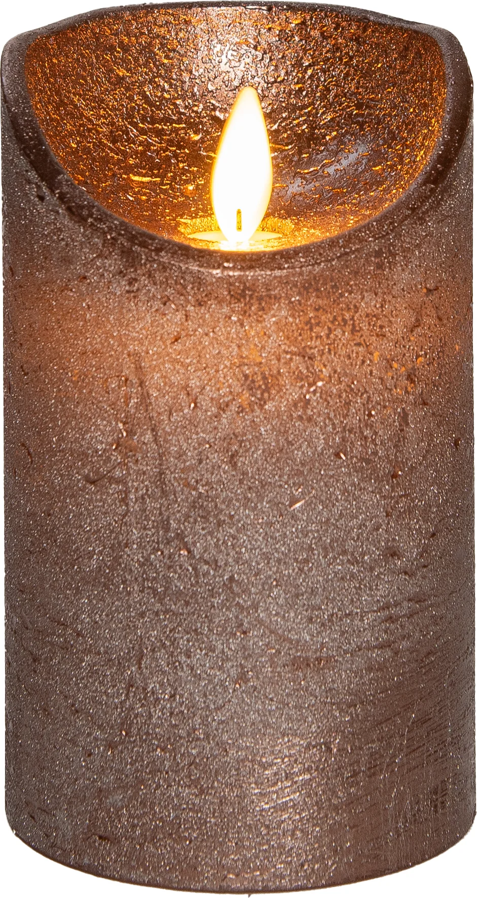 Anna's Collection LED stompkaars met timer brons D 7,5 H 12,5 cm