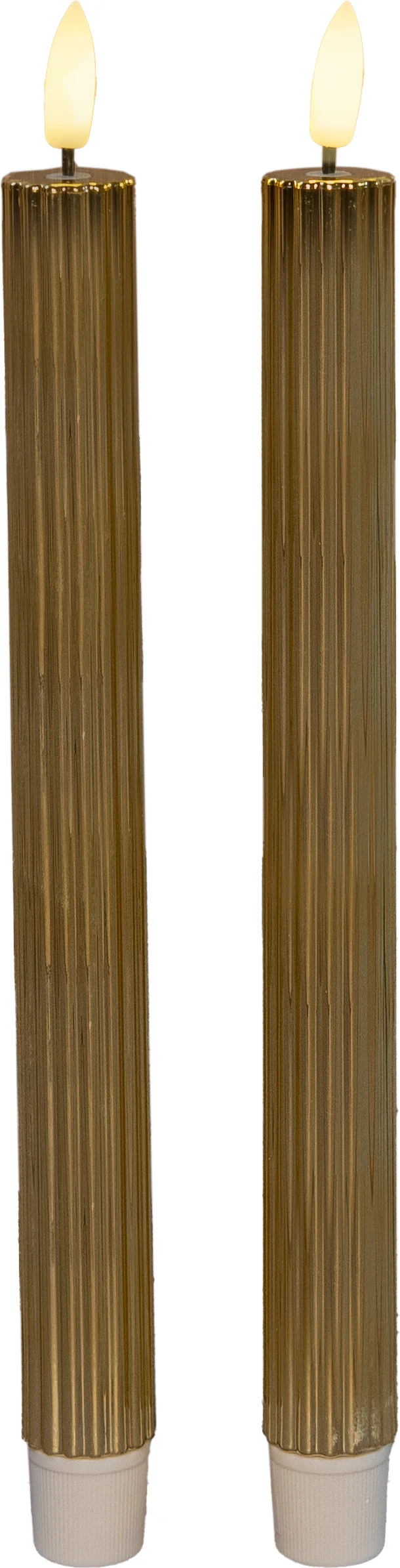 Anna's Collection LED dinerkaars Rib goud D 2,1 H 25 cm 2 stuks