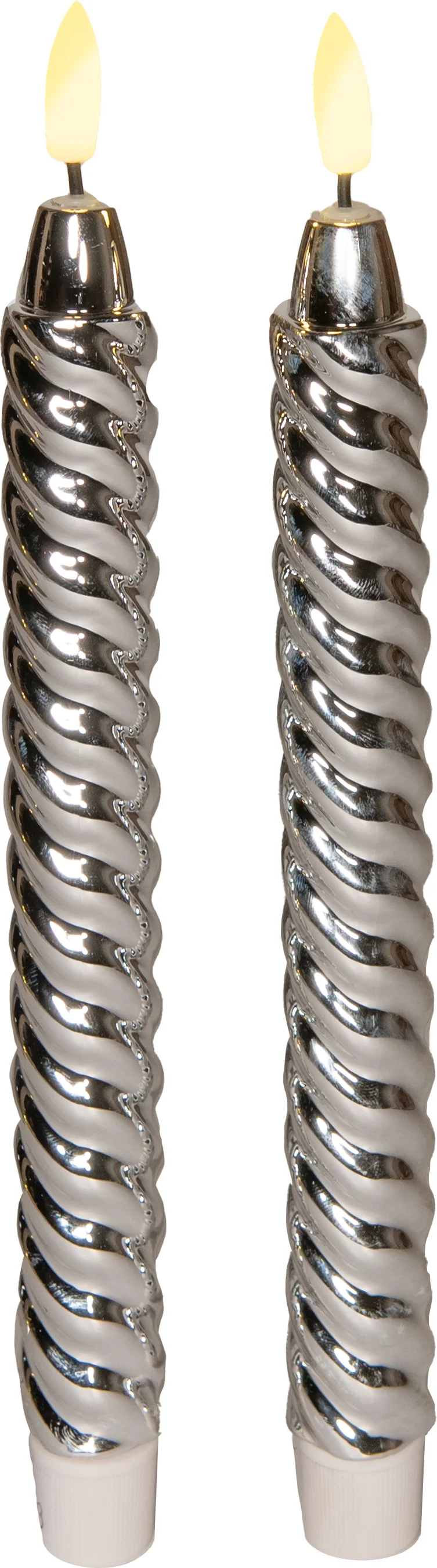 Anna's Collection LED dinerkaars Swirl zilver D 2,1 H 25 cm 2 stuks