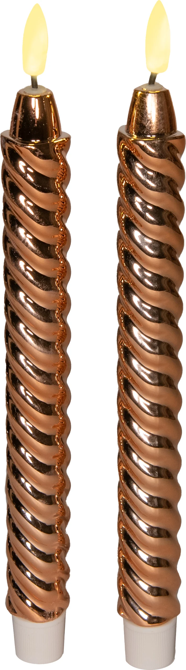 Anna's Collection LED dinerkaars Swirl koper D 2,1 H 25 cm 2 stuks